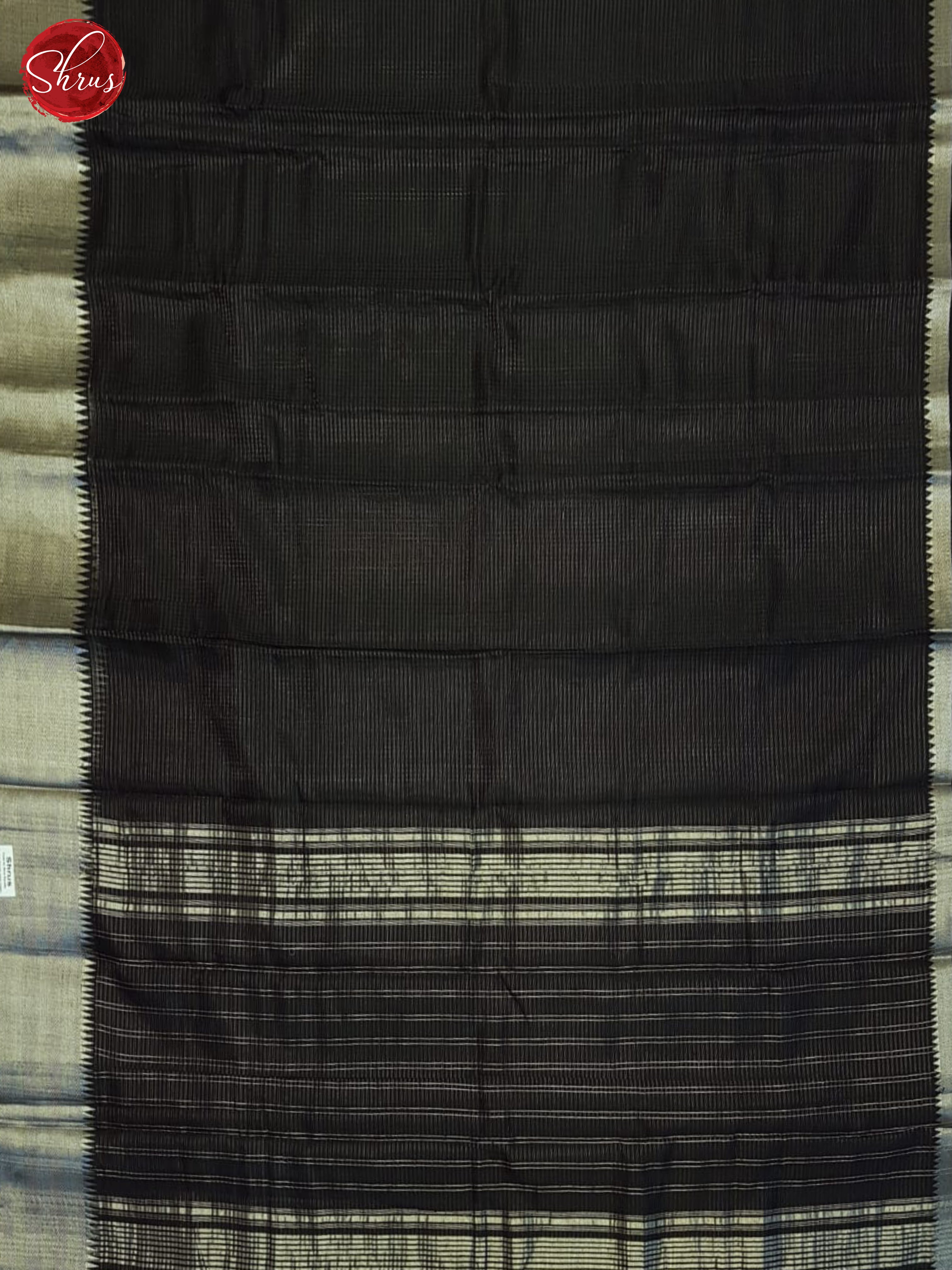 Black(Single Tone)- Mangalagiri Silk Cotton Saree - Shop on ShrusEternity.com