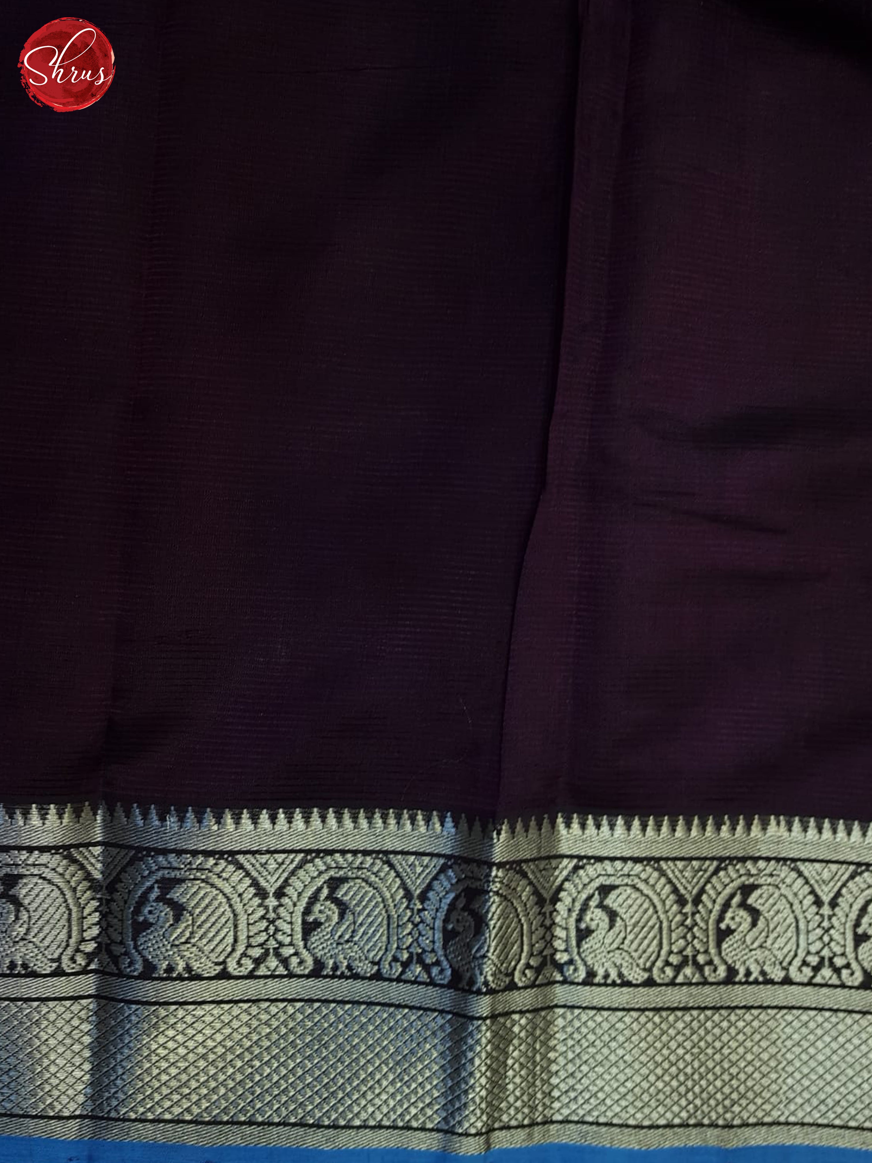 Wine And Blue- Mangalagiri Silk Cotton saree - Shop on ShrusEternity.com