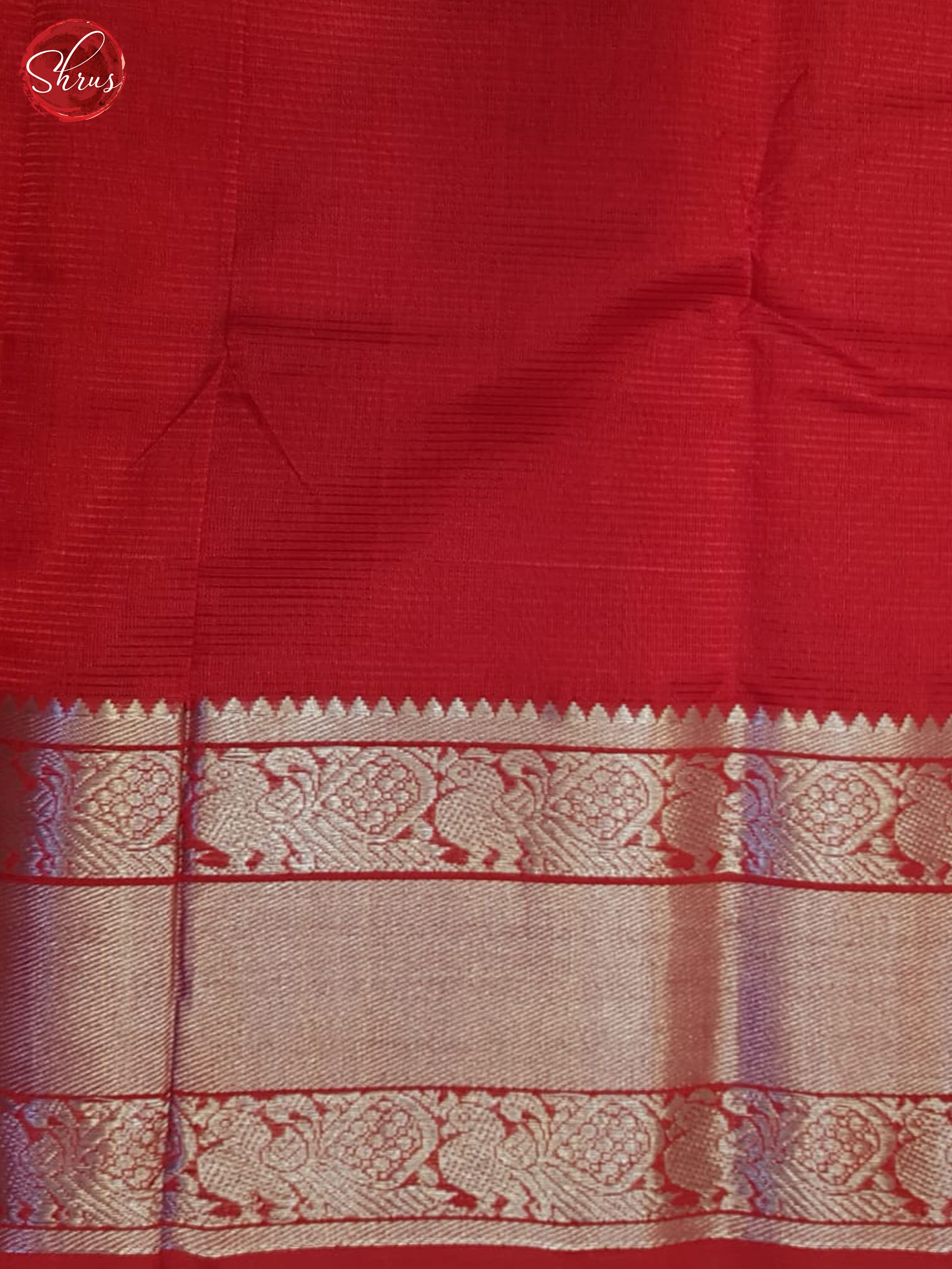 Red(Single Tone)- Mangalagiri Silk cotton Saree - Shop on ShrusEternity.com