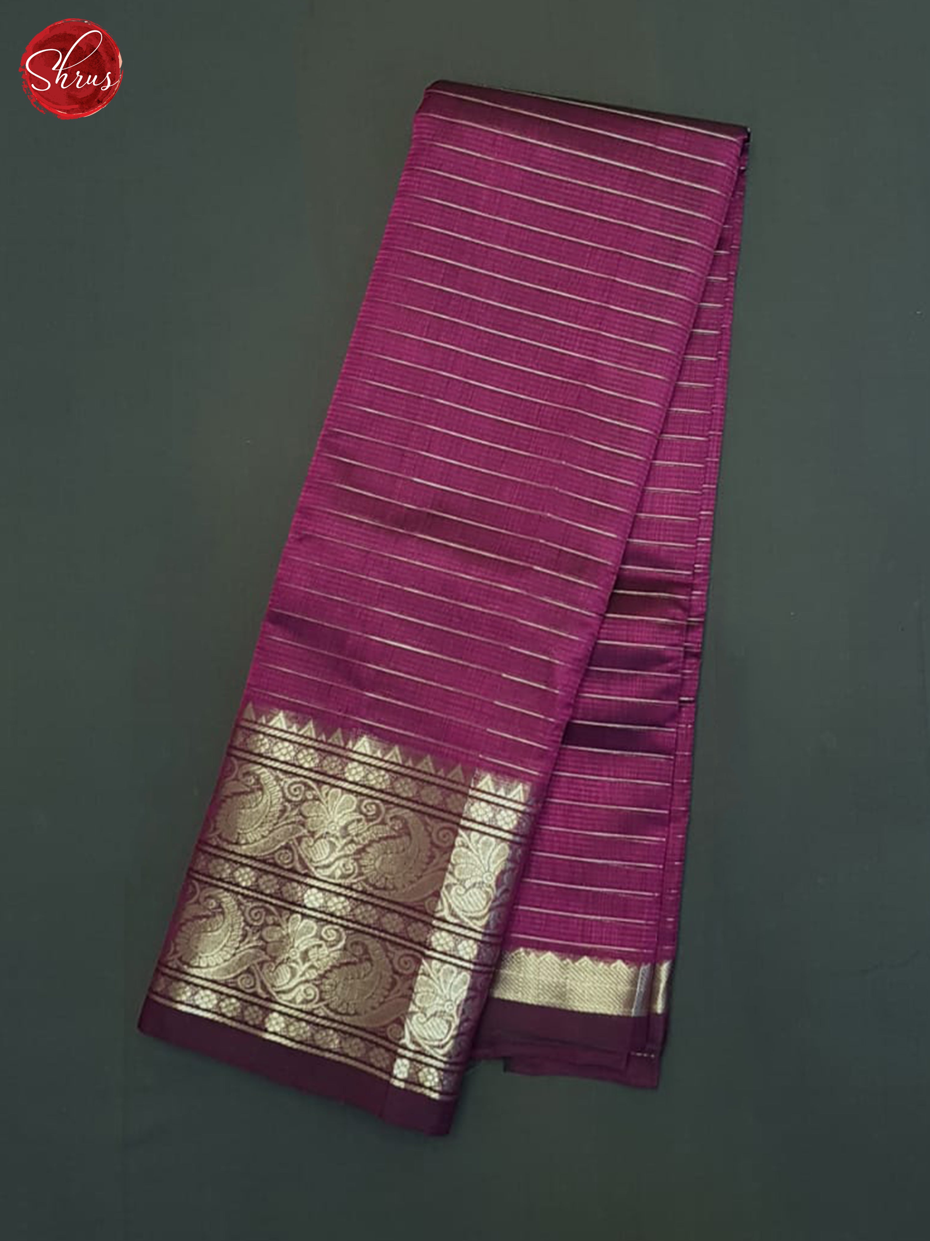 Wine(Single Tone)- Mangalagiri Silk Cotton Saree - Shop on ShrusEternity.com