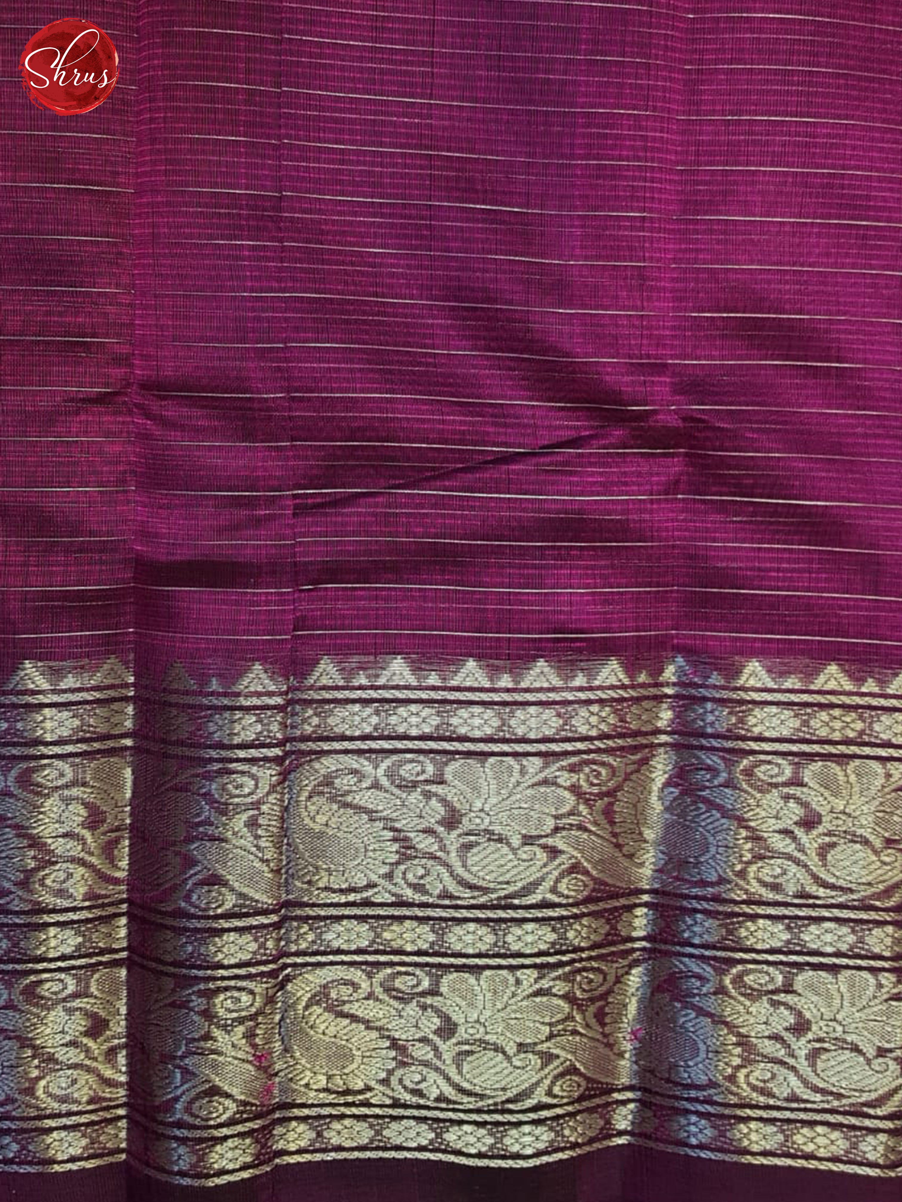 Wine(Single Tone)- Mangalagiri Silk Cotton Saree - Shop on ShrusEternity.com
