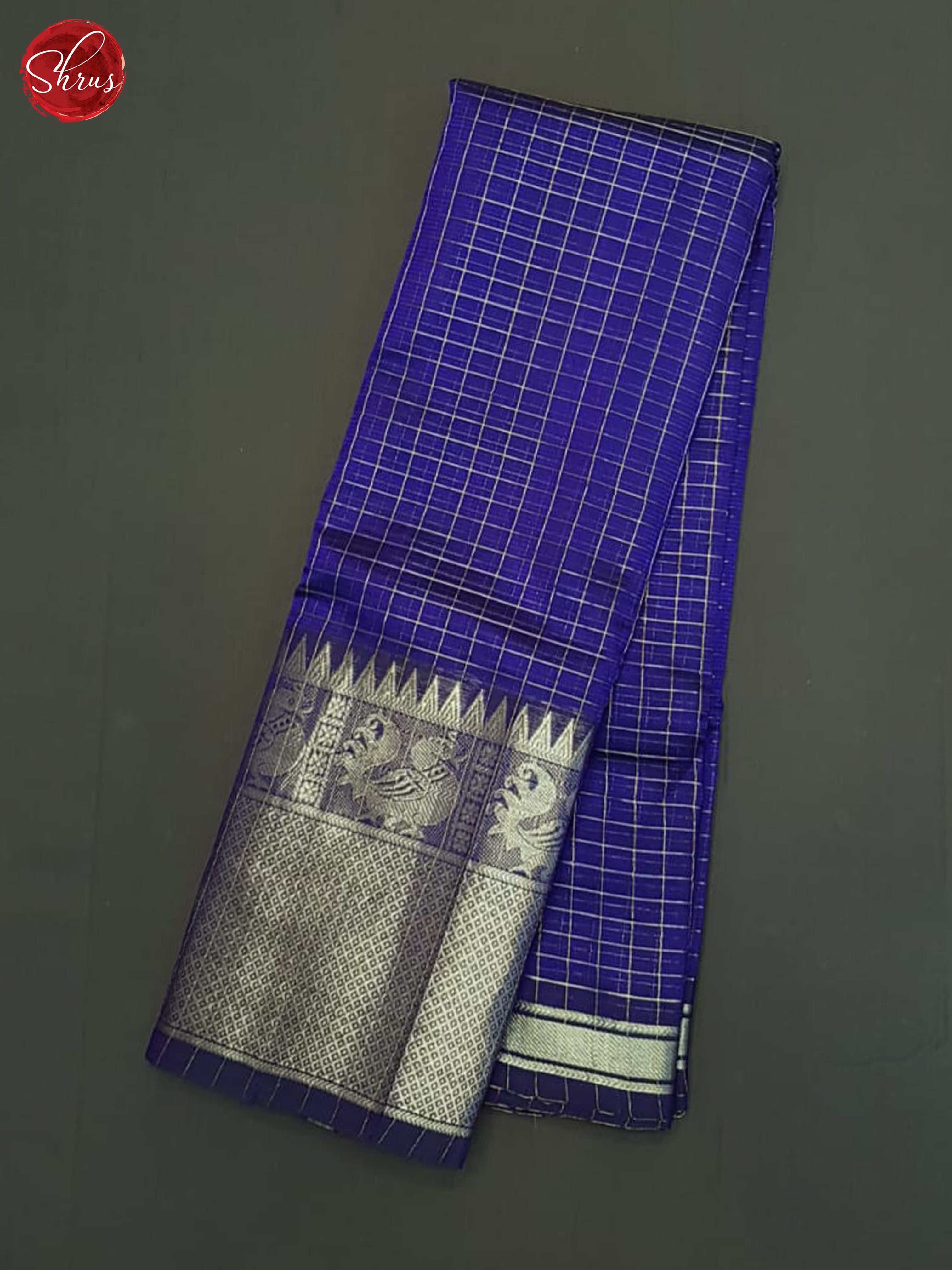 Blue(SIngle Tone)- Mangalagiri Silk Cotton Saree - Shop on ShrusEternity.com