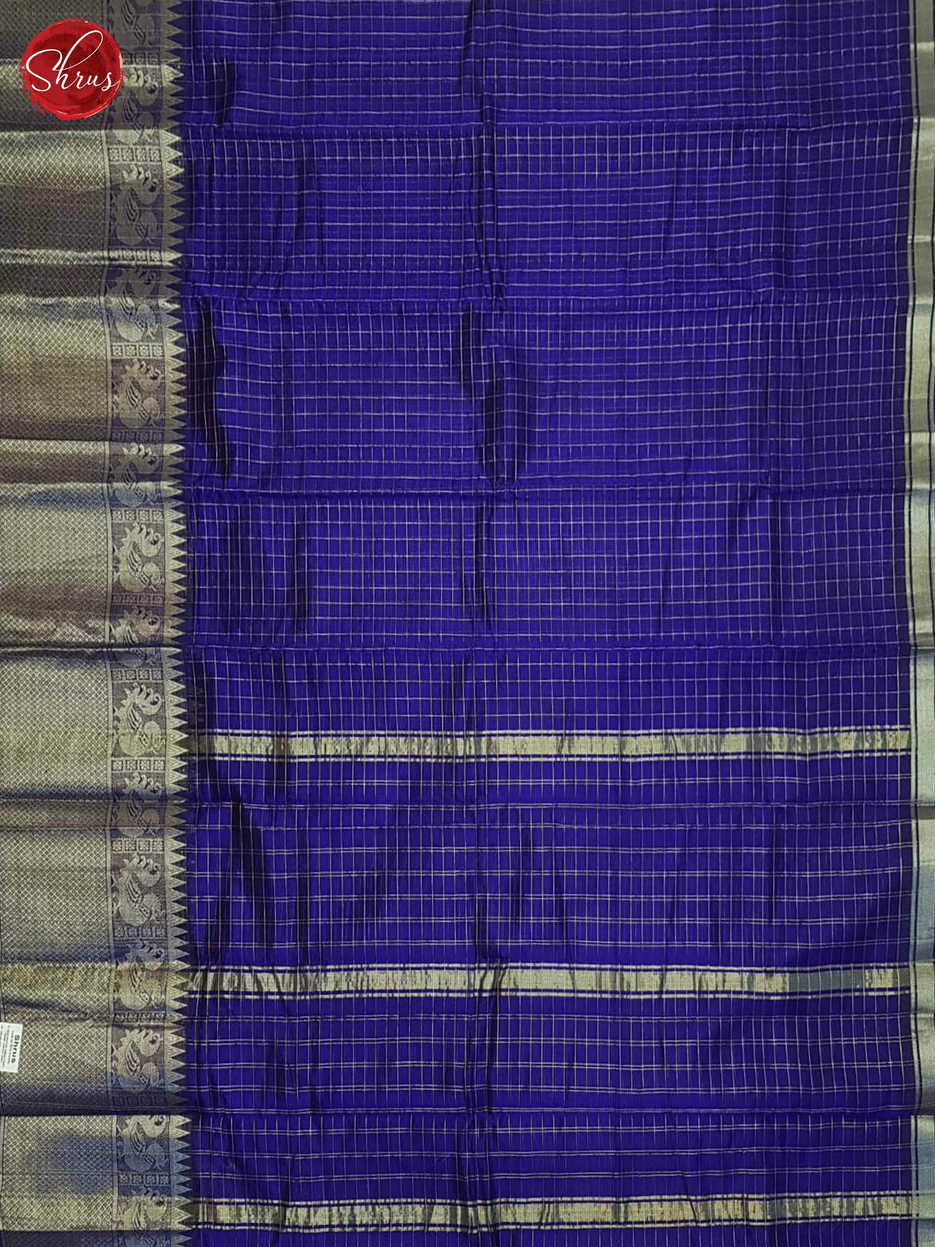 Blue(SIngle Tone)- Mangalagiri Silk Cotton Saree - Shop on ShrusEternity.com