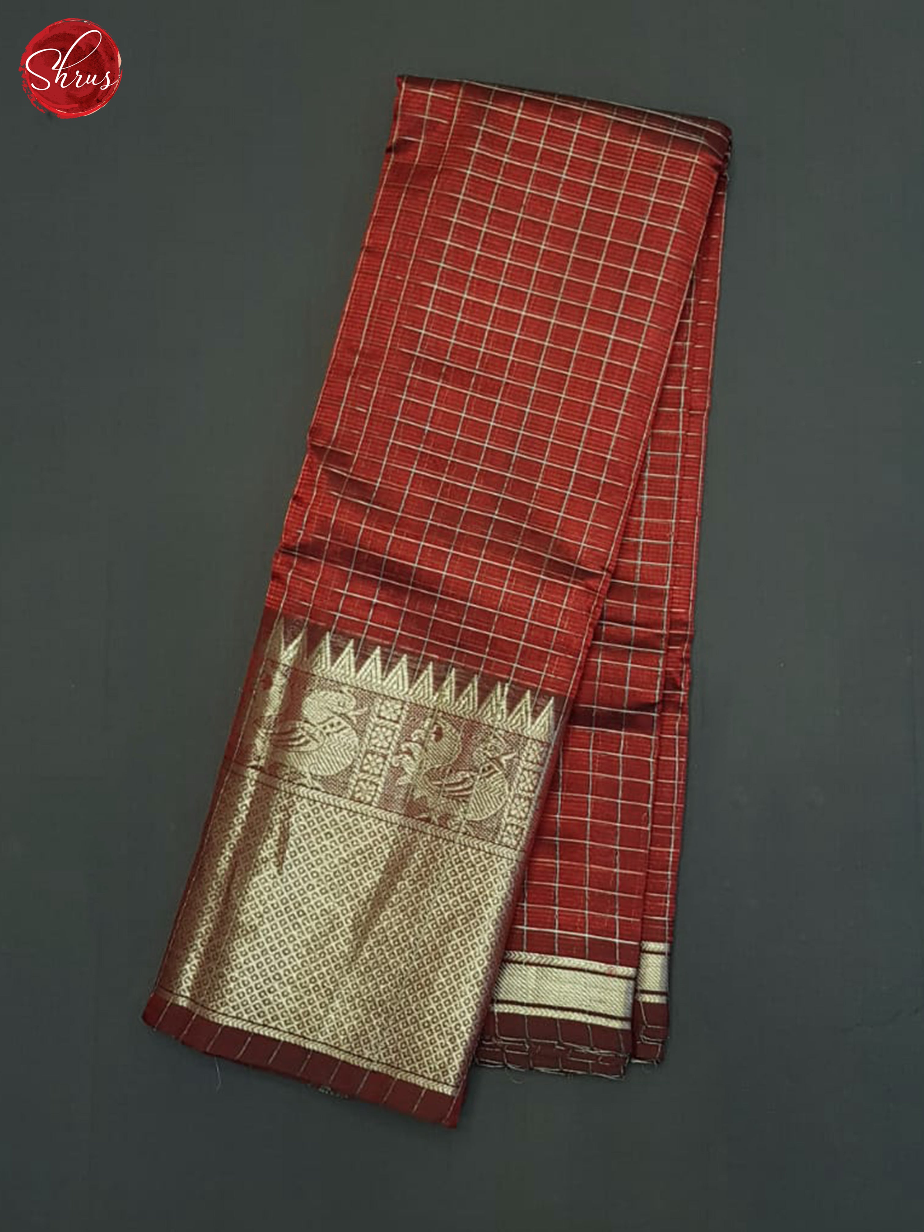 Red(Single Tone)- Mangalagiri Silk Cotton Saree - Shop on ShrusEternity.com