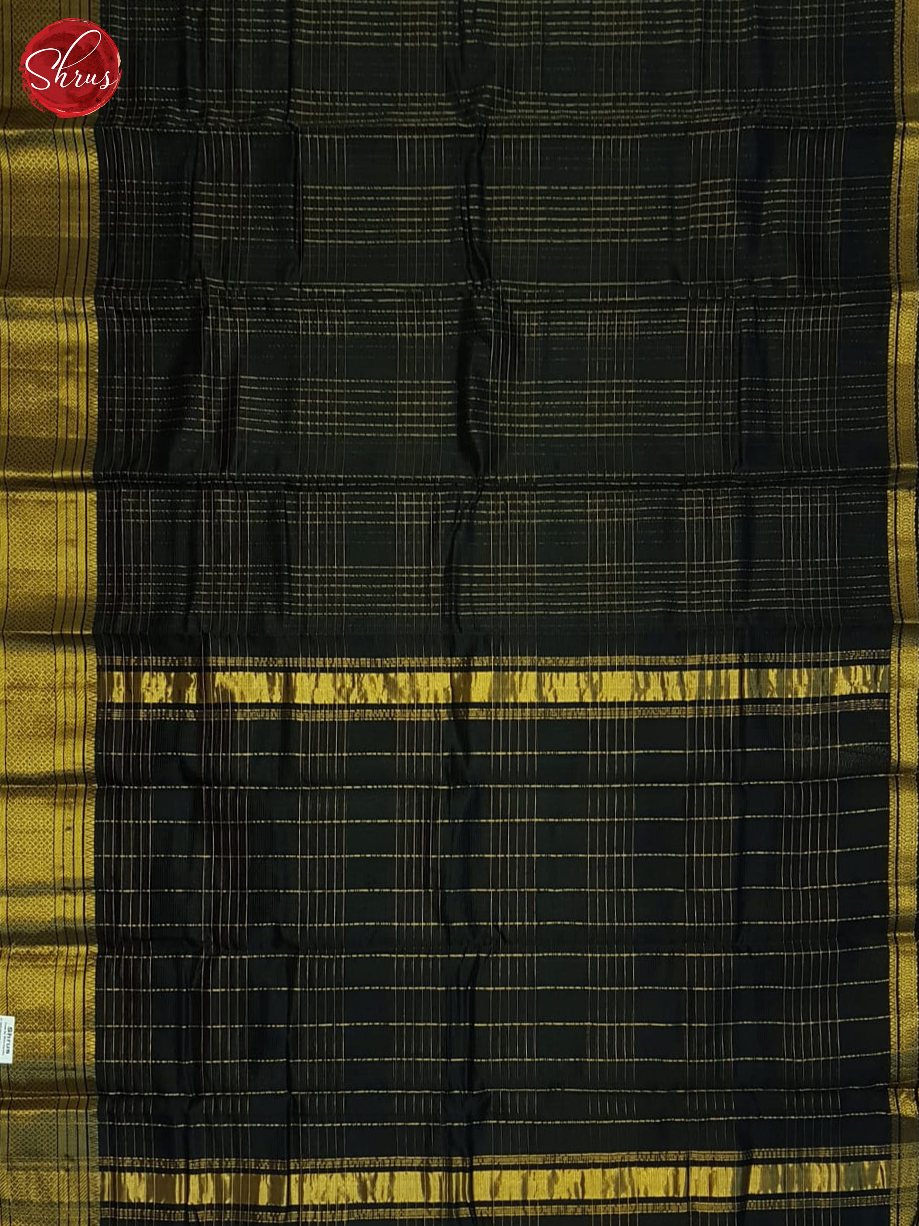 Black(Single Tone)- Mangalagiri Silk Cotton Saree - Shop on ShrusEternity.com