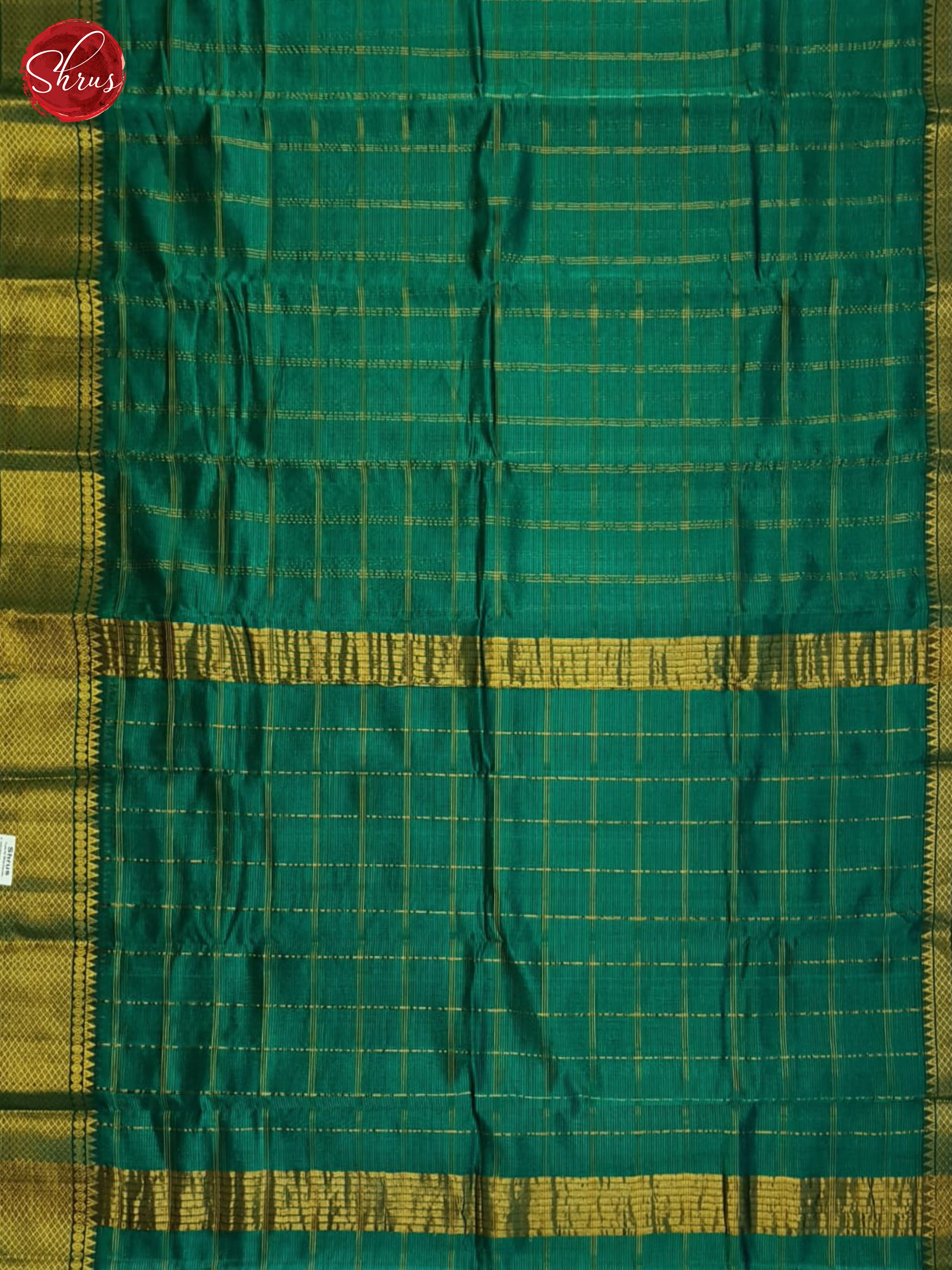Green(Single tone)- Mangalagiri Silk Cotton Saree - Shop on ShrusEternity.com