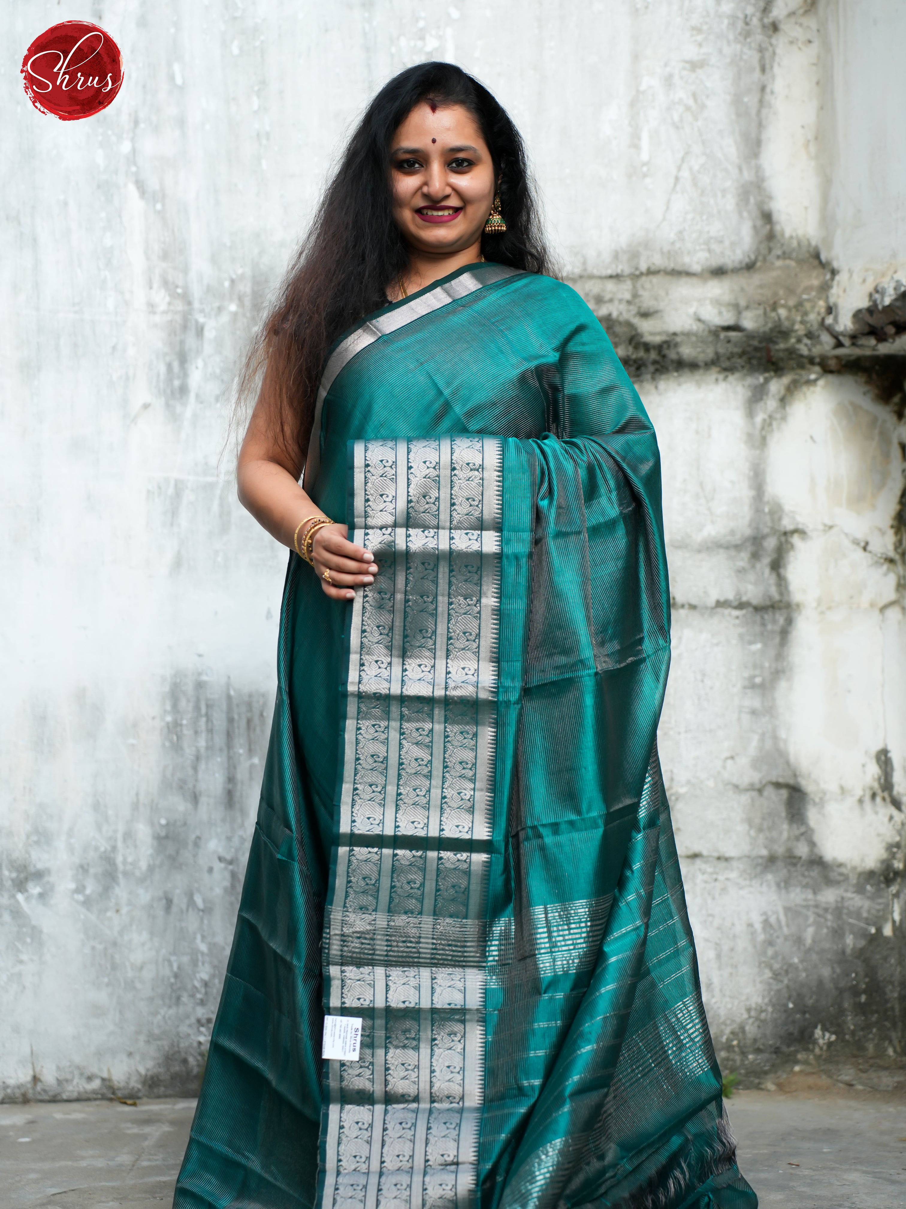 Green(Single Tone)- Mangalagiri Silk Cotton Saree - Shop on ShrusEternity.com