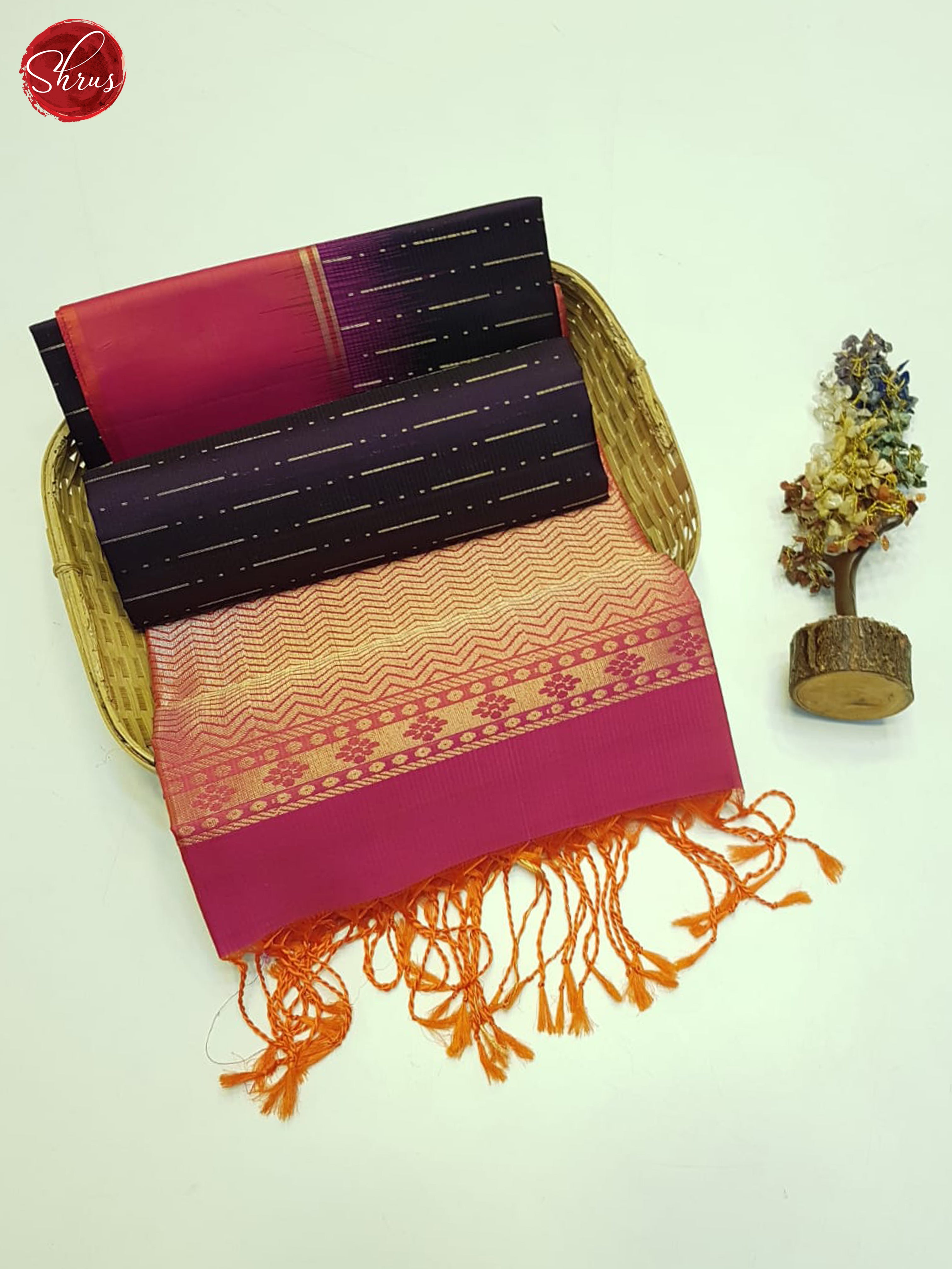 Wine And Pink-Soft Silk Saree - Shop on ShrusEternity.com