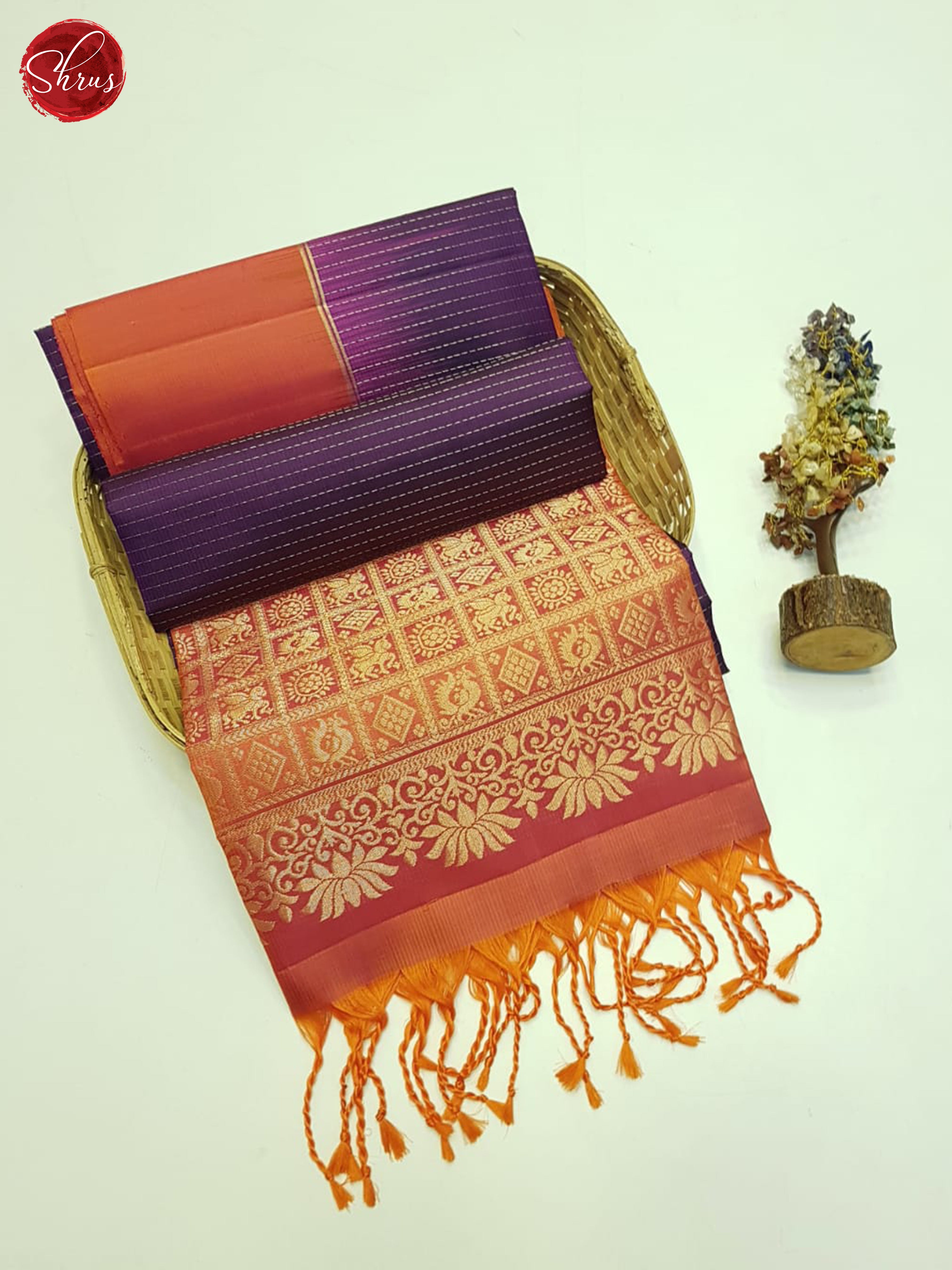 Purple And Pink- Soft Silk Saree - Shop on ShrusEternity.com