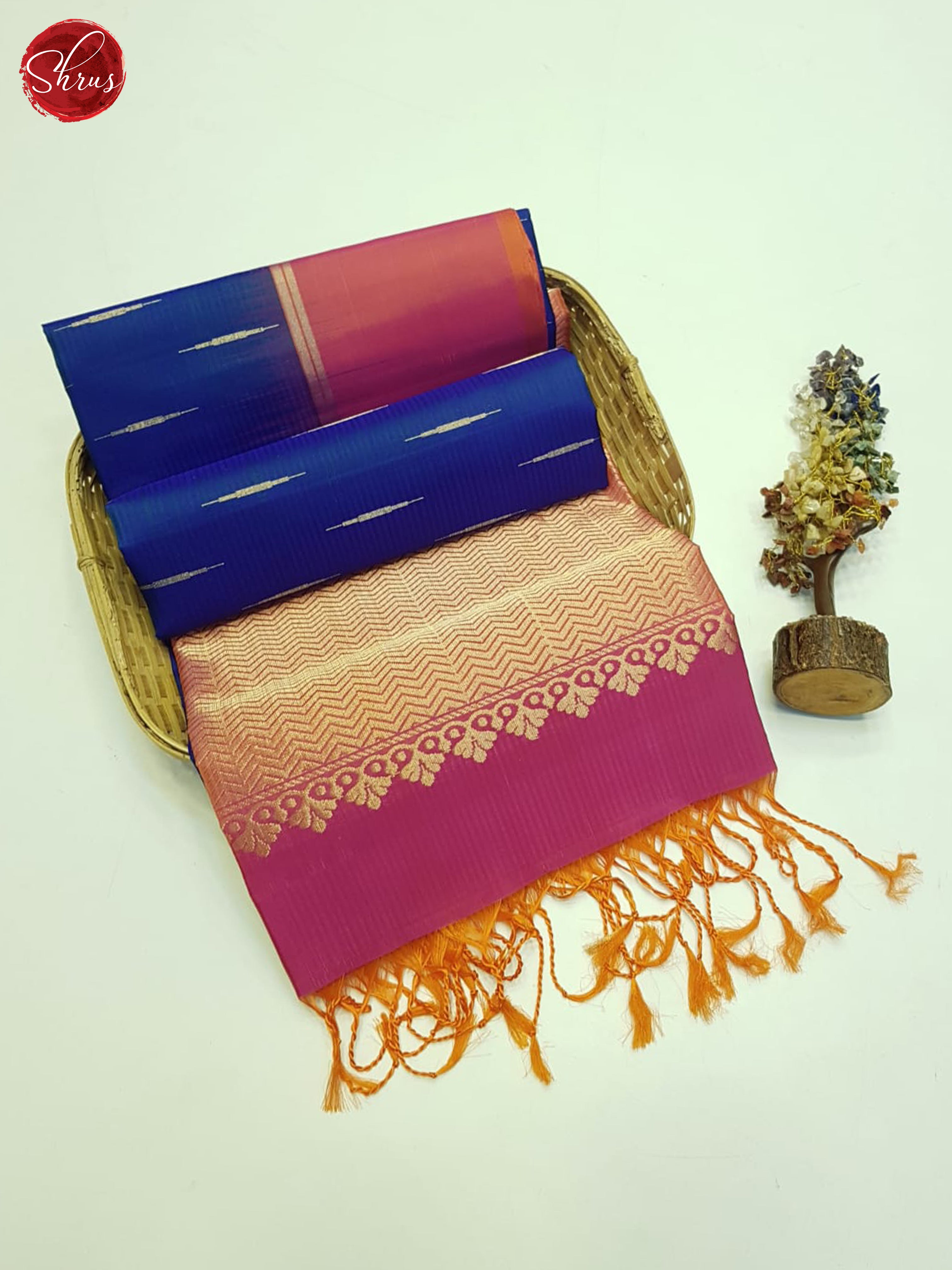 Blue And Pink- Soft Silk Saree - Shop on ShrusEternity.com