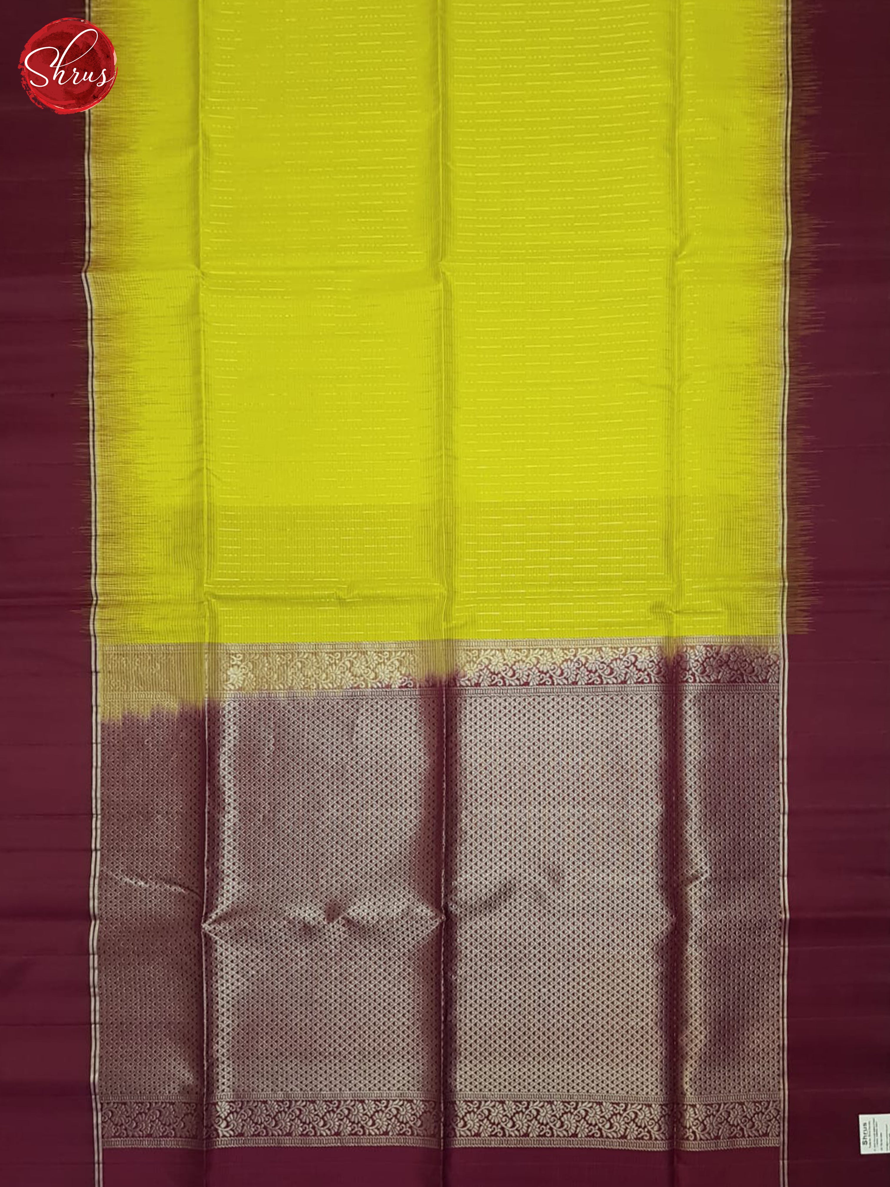 Lime Green And Wine- Soft Silk Saree - Shop on ShrusEternity.com