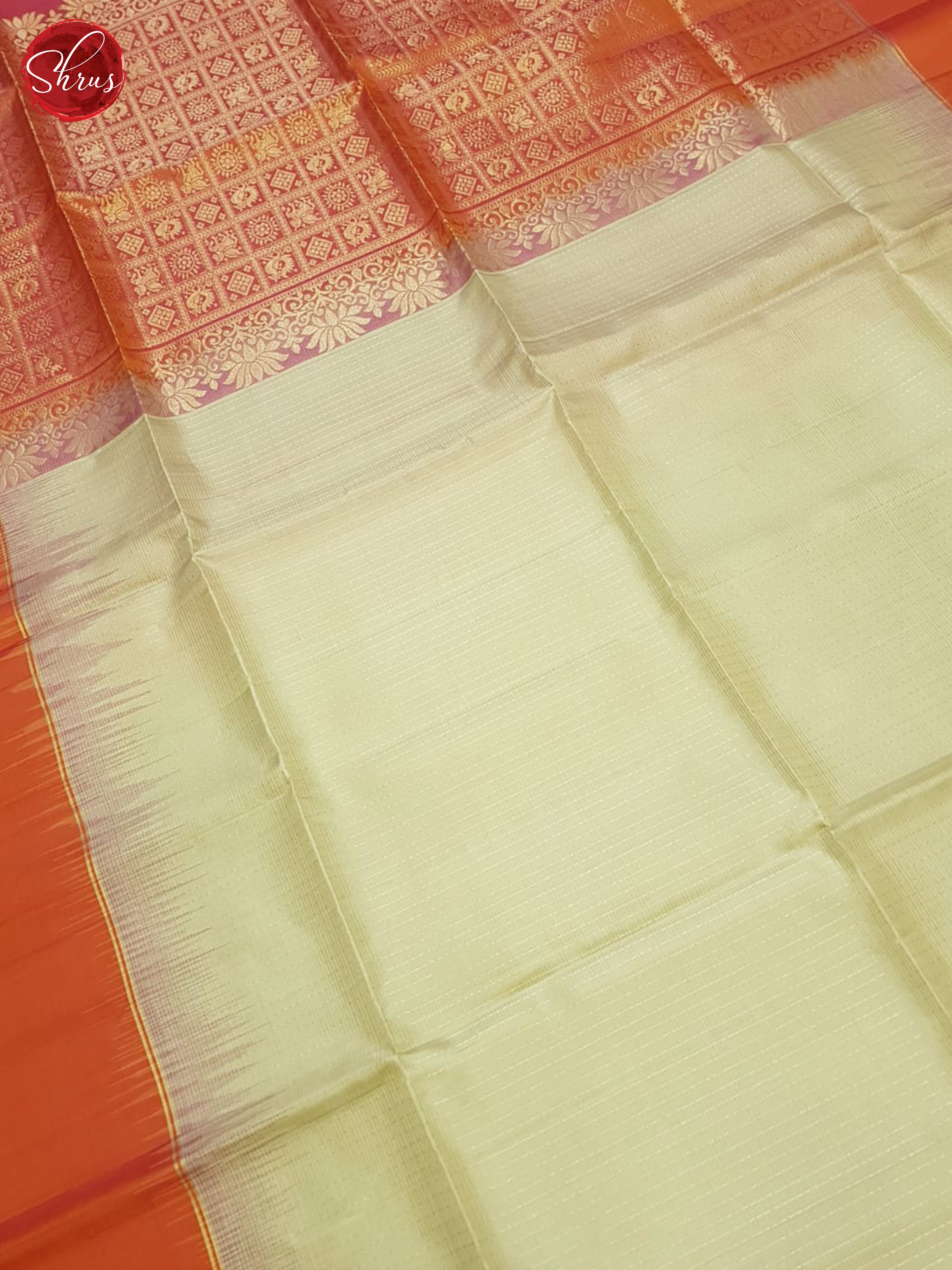 Beige And Pink- Soft Silk Saree - Shop on ShrusEternity.com