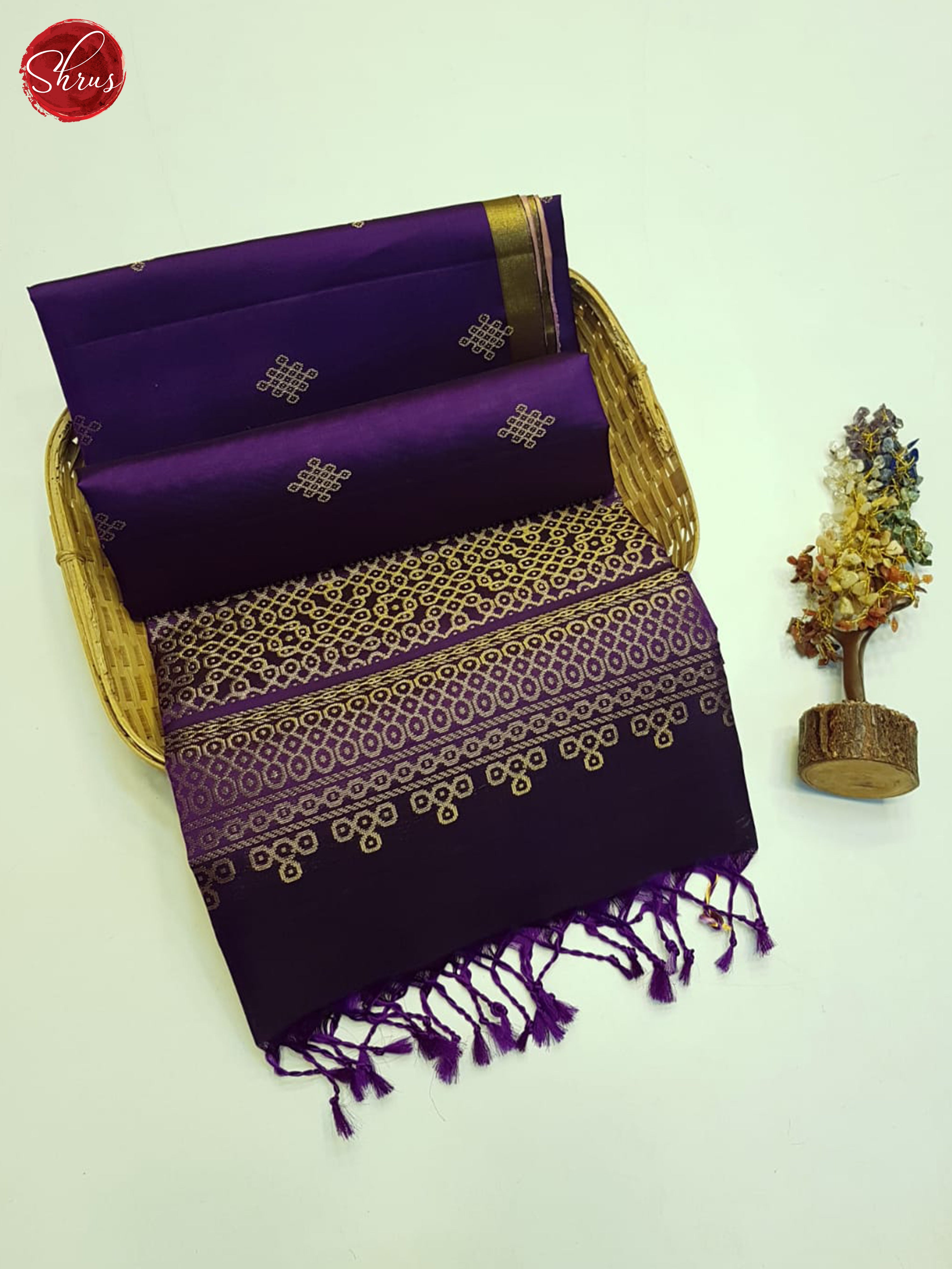 Purple And Lavender- Soft Silk Saree - Shop on ShrusEternity.com