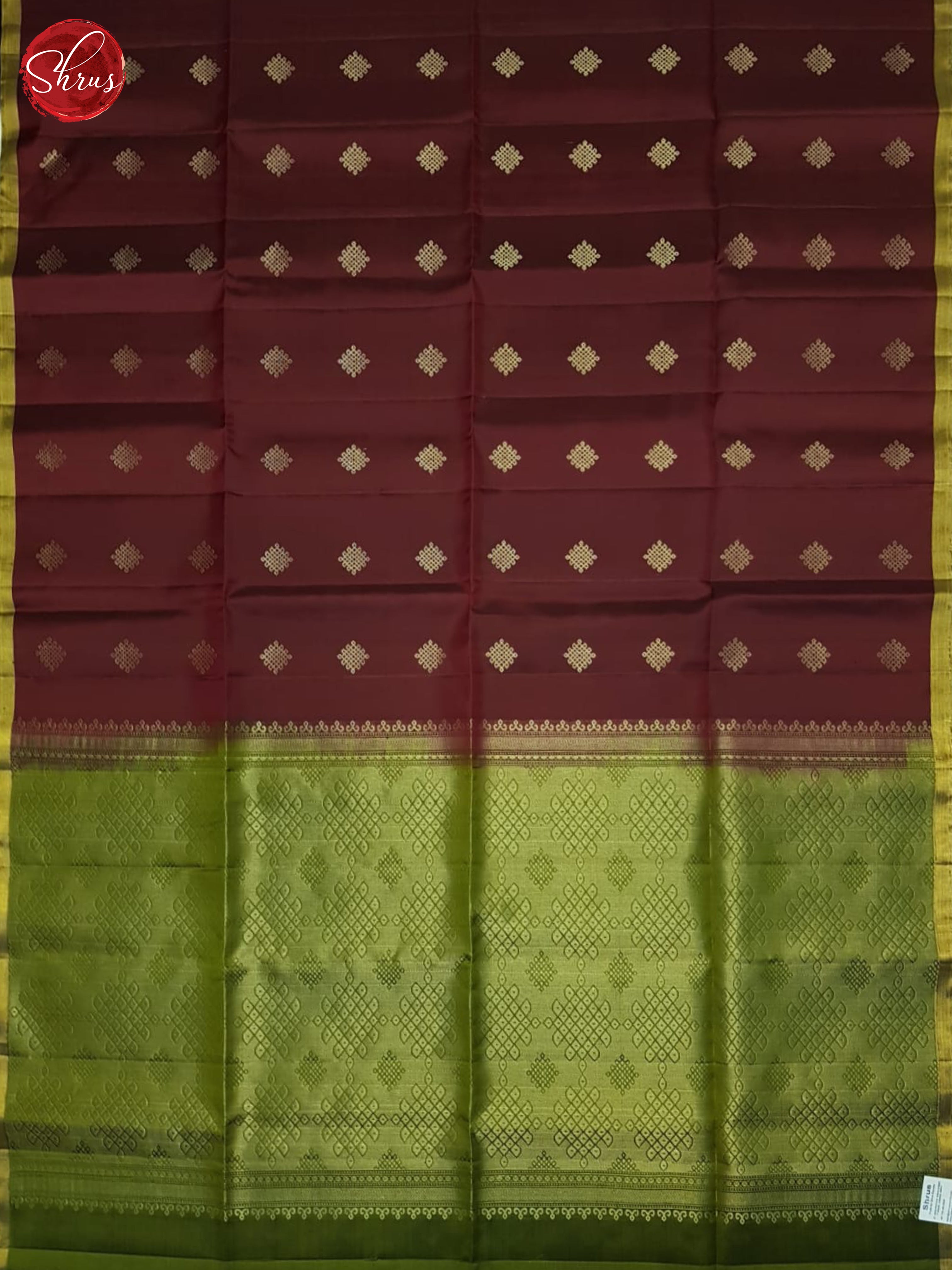 Maroon And Green- Soft Silk Saree - Shop on ShrusEternity.com