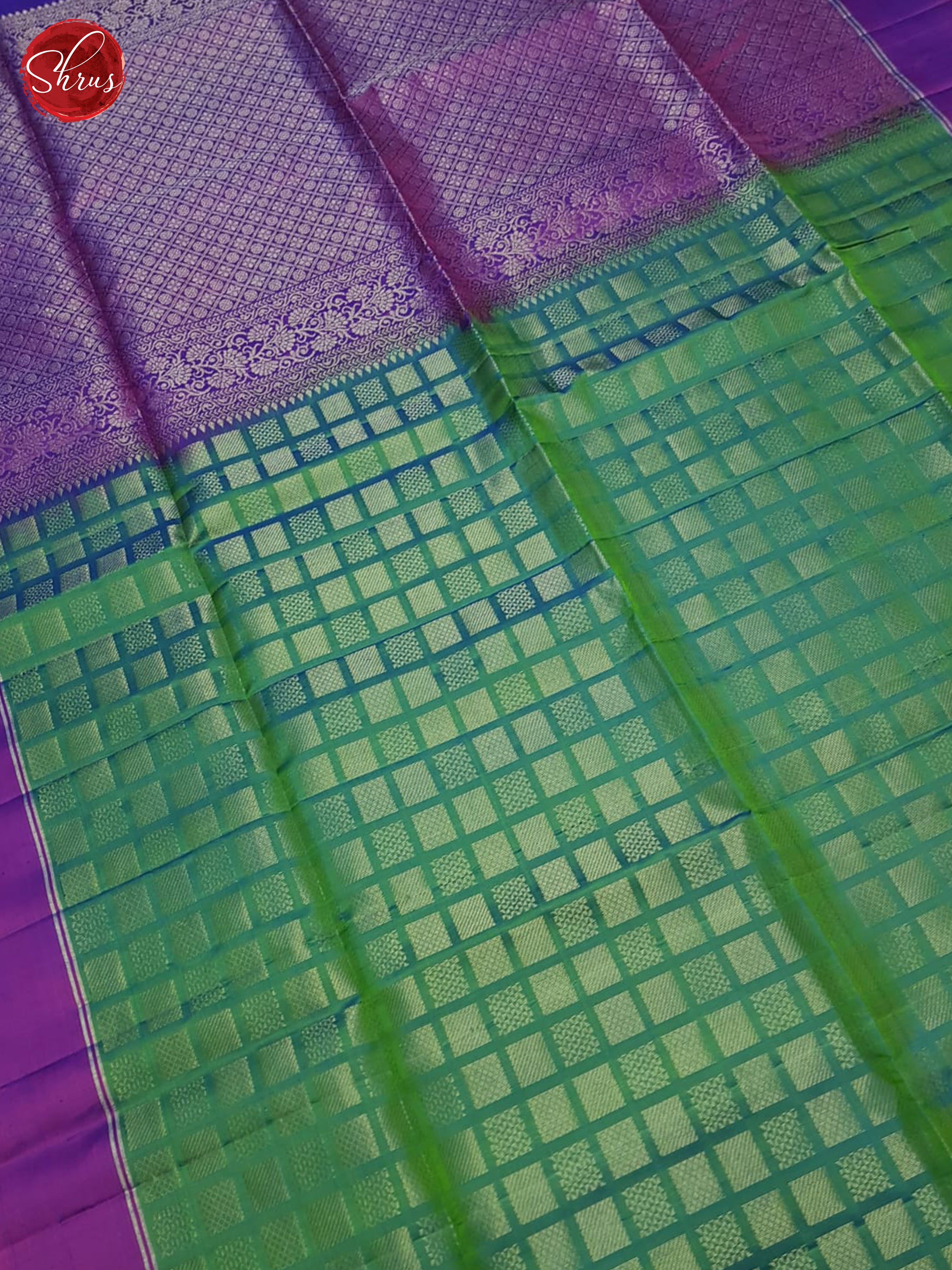 Green And Purple- Soft Silk Saree - Shop on ShrusEternity.com