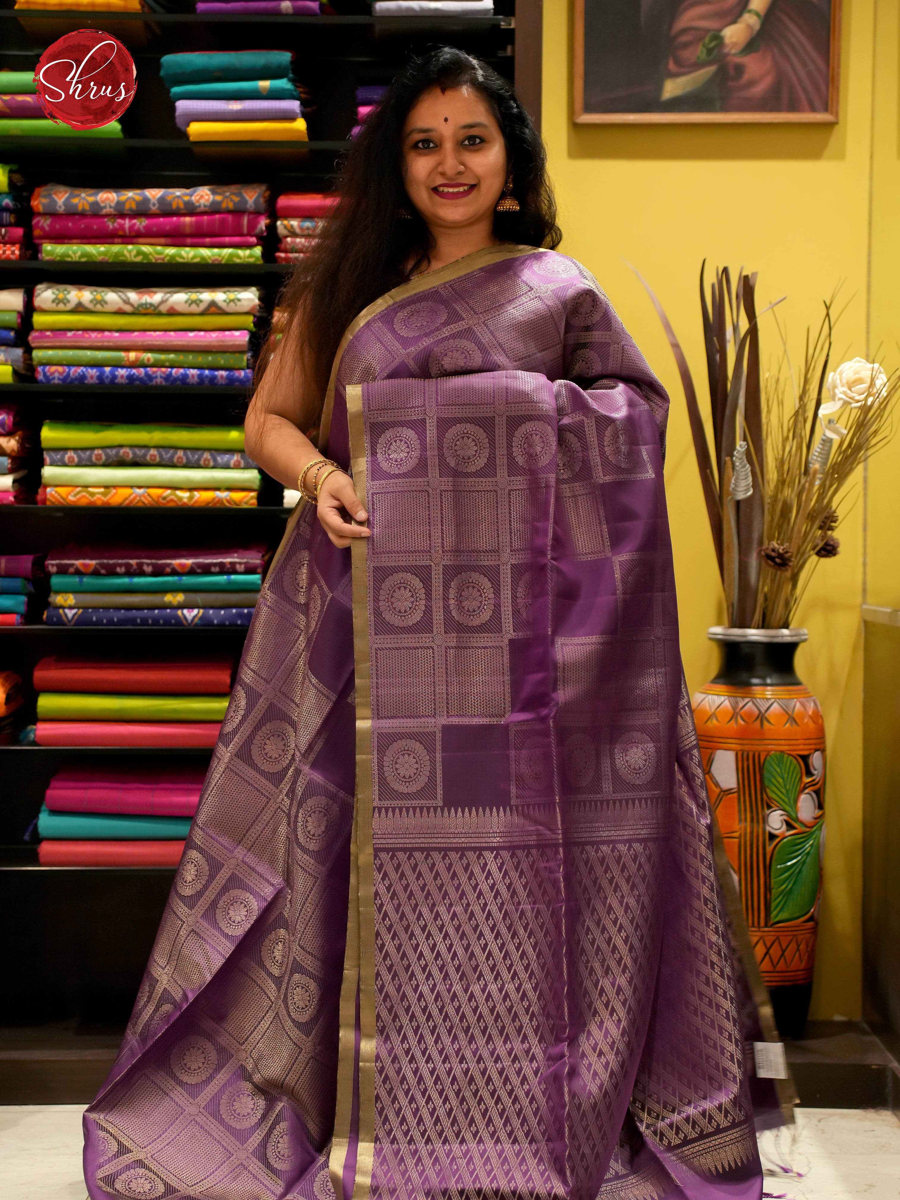 Purple(Single Tone)- Soft Silk Saree - Shop on ShrusEternity.com