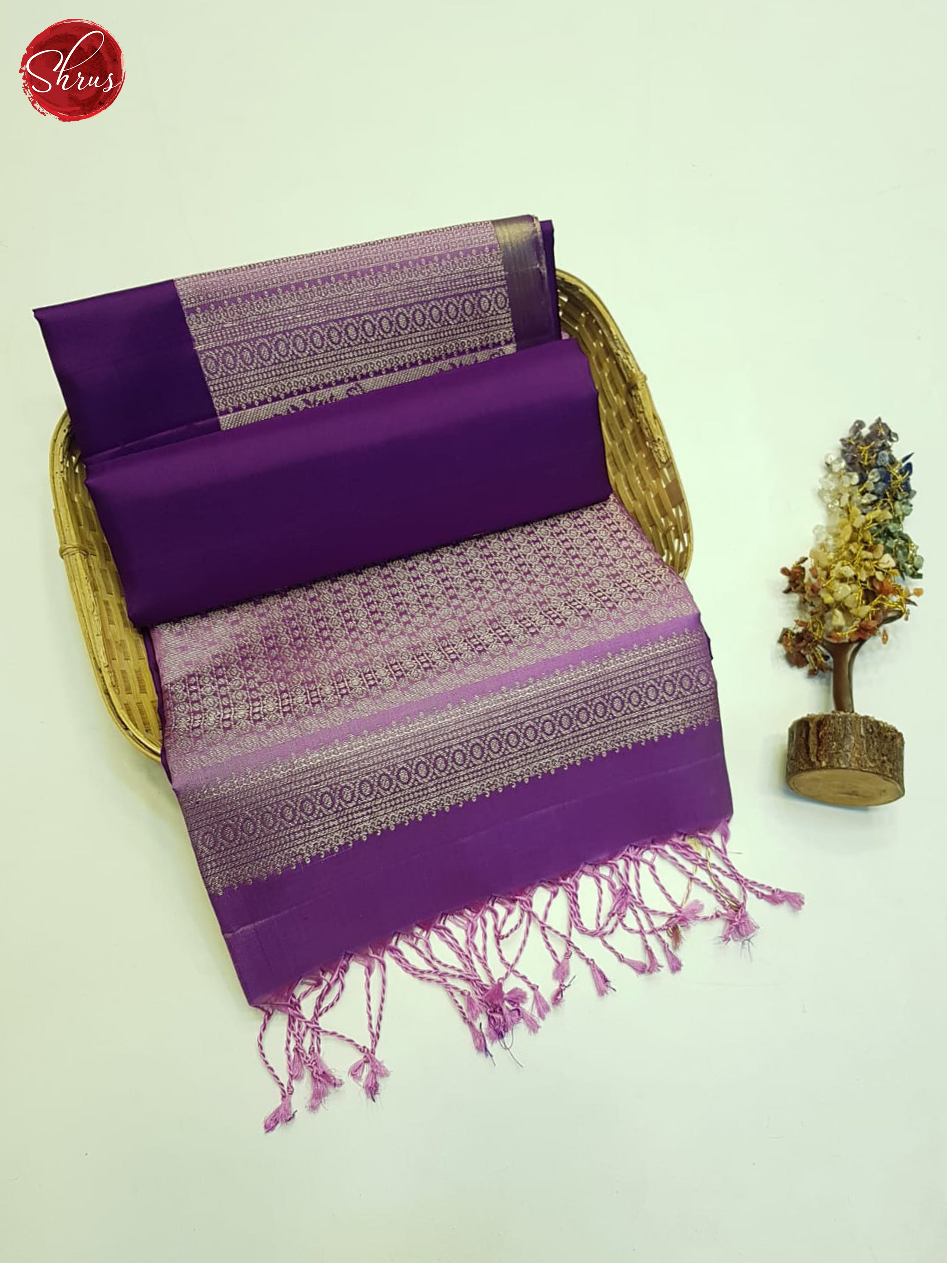 Purple And Lavender- Soft Silk Saree - Shop on ShrusEternity.com
