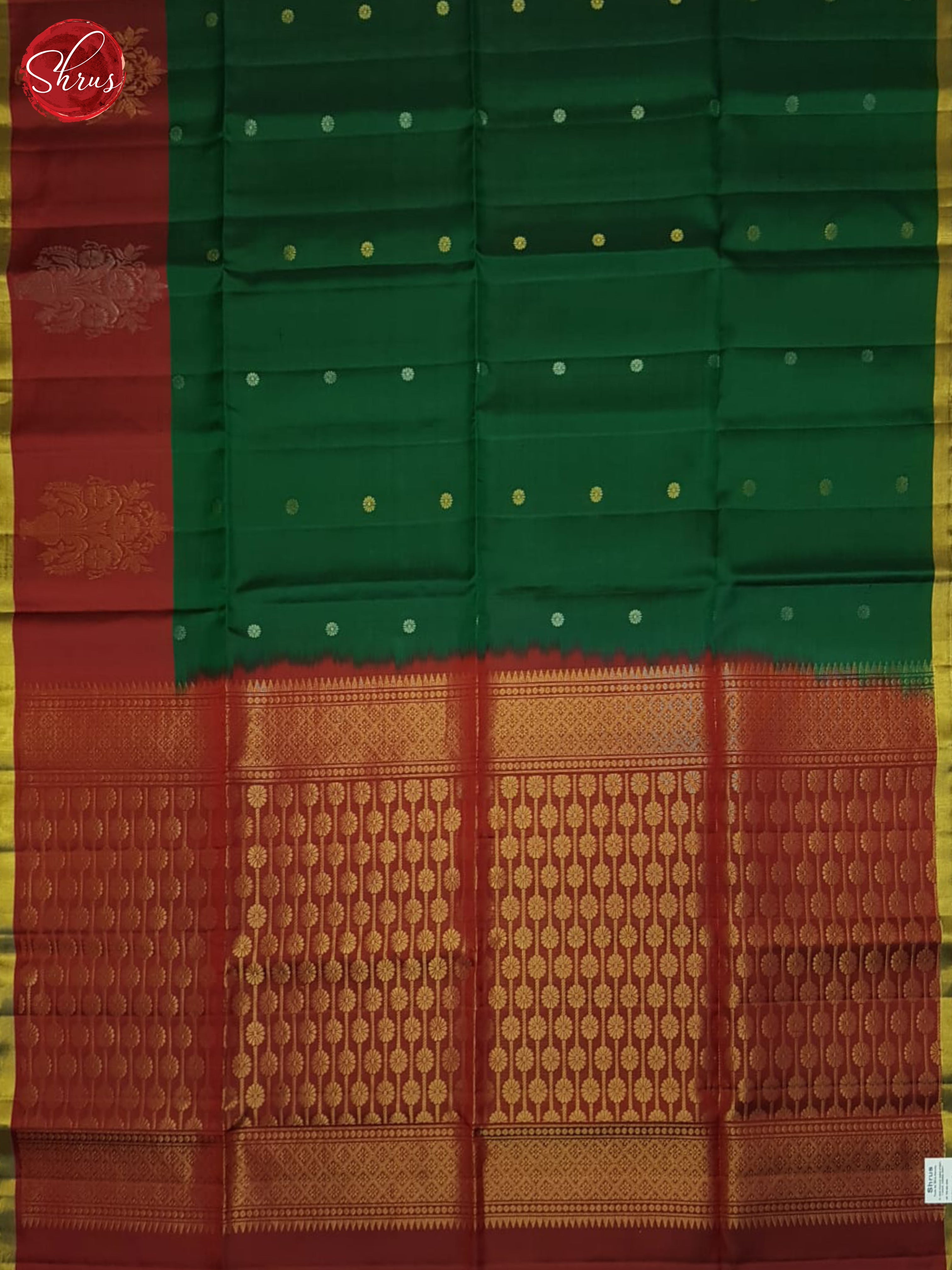 Green And Arakku Maroon- Soft Silk Saree - Shop on ShrusEternity.com