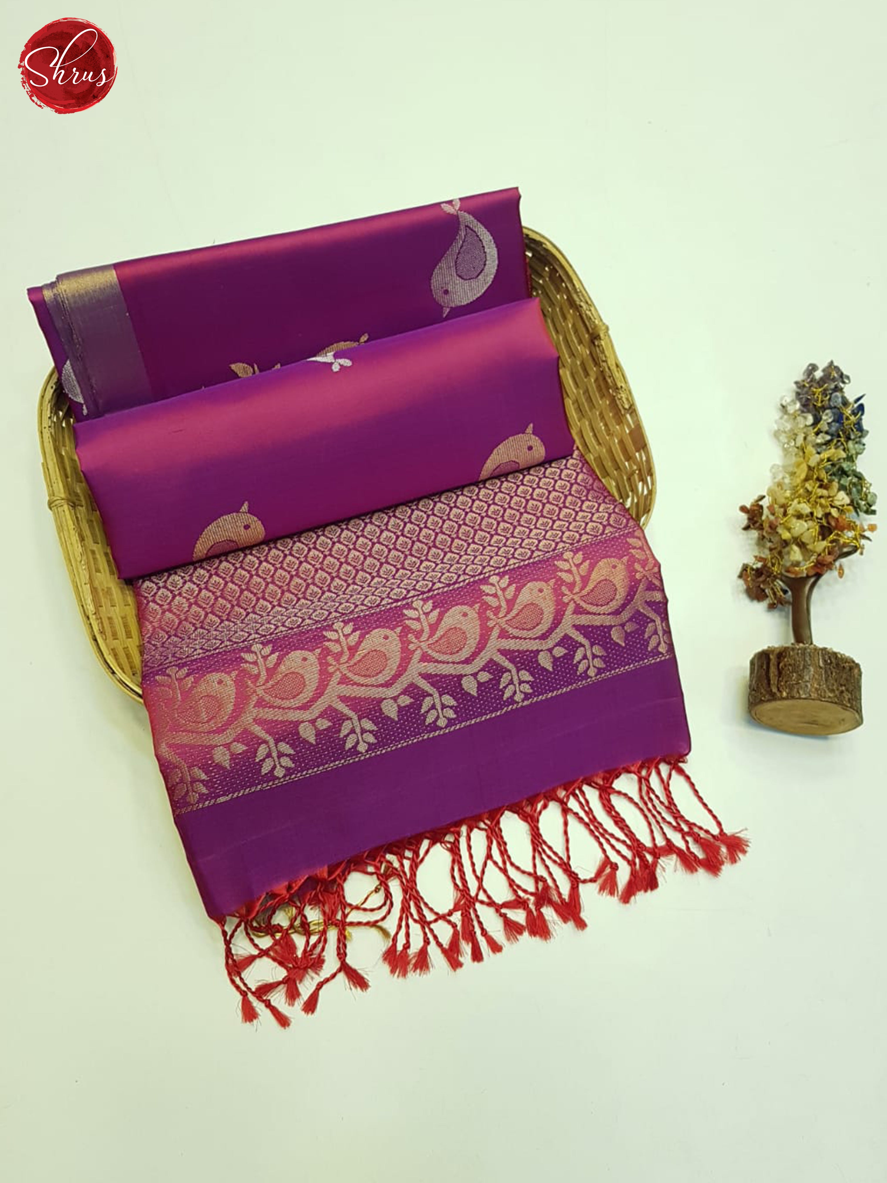 Dual Toned Purple (Single Tone) - Soft SIlk Saree - Shop on ShrusEternity.com