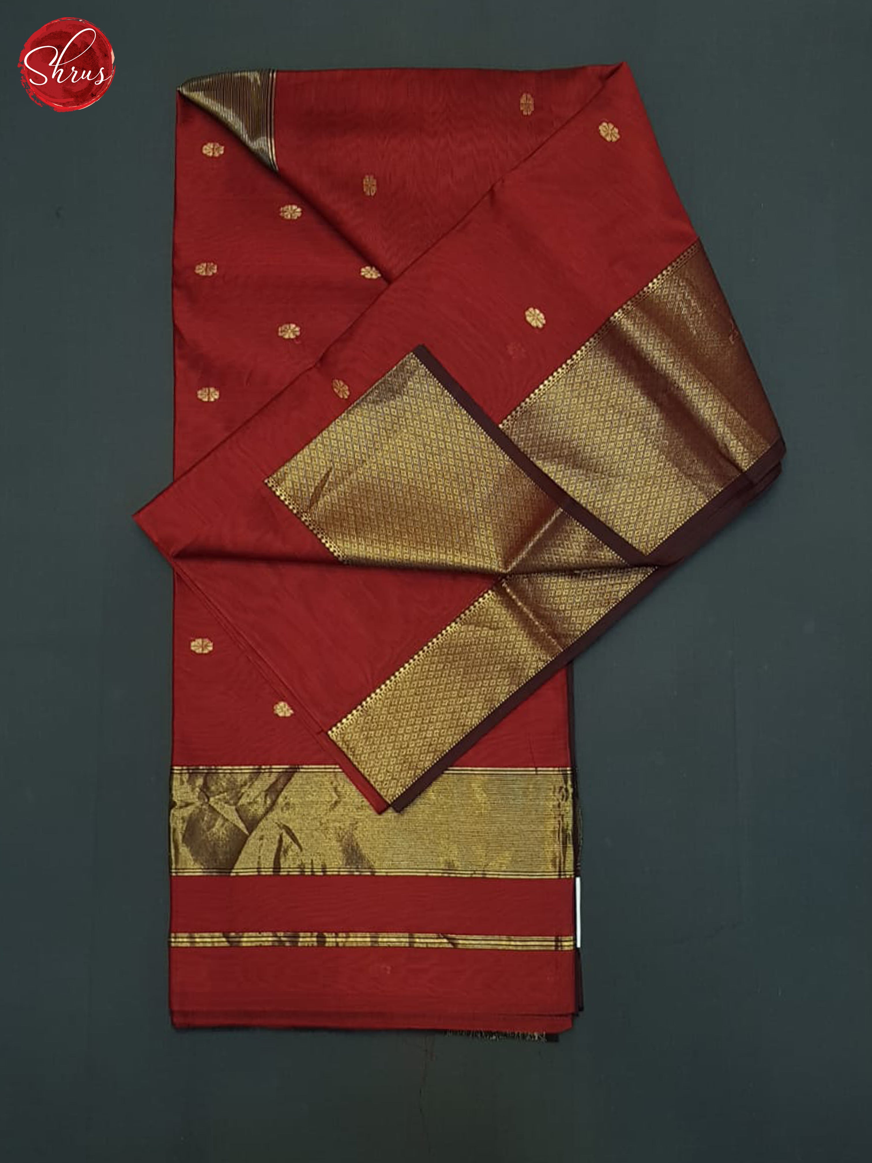 Red(Single Tone)- Maheshwari Silk Cotton saree - Shop on ShrusEternity.com