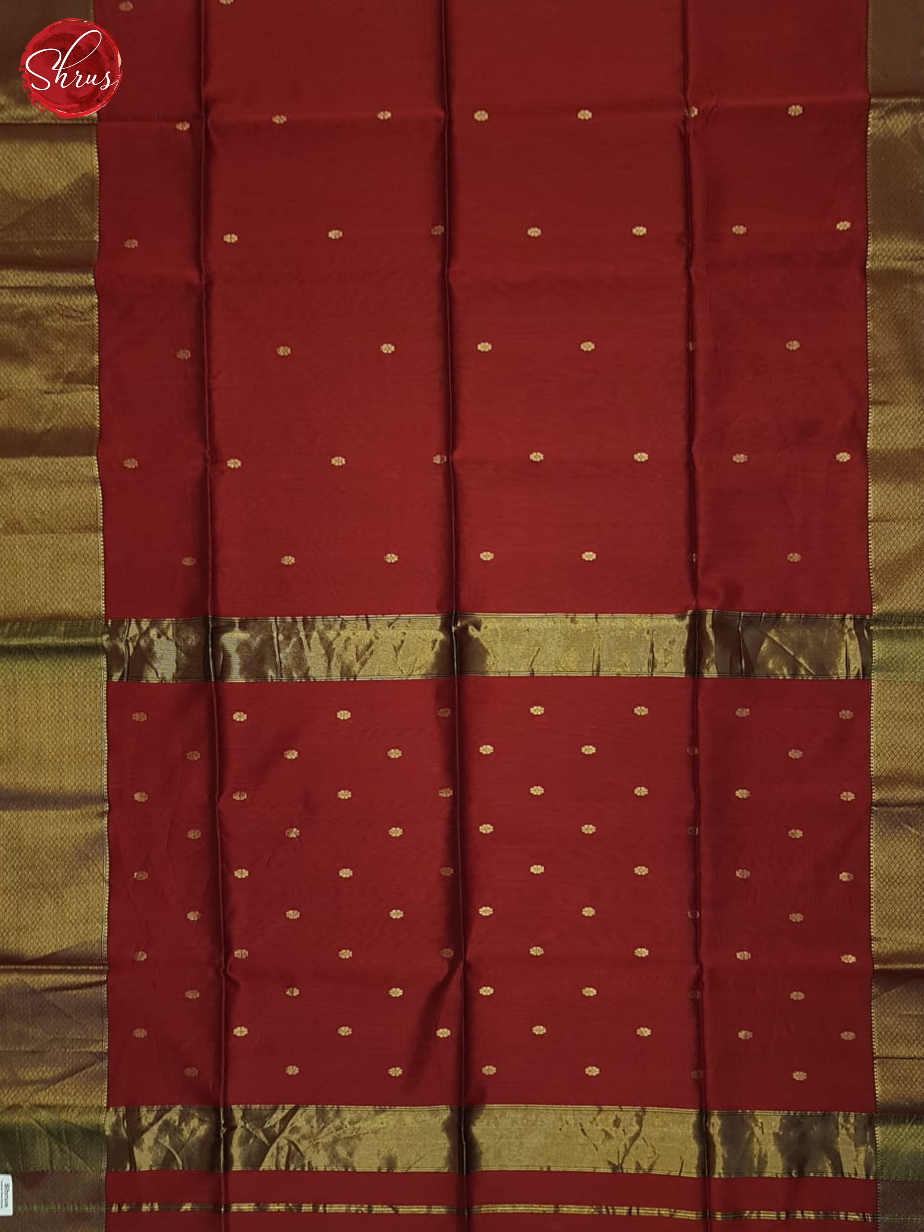 Red(Single Tone)- Maheshwari Silk Cotton saree - Shop on ShrusEternity.com