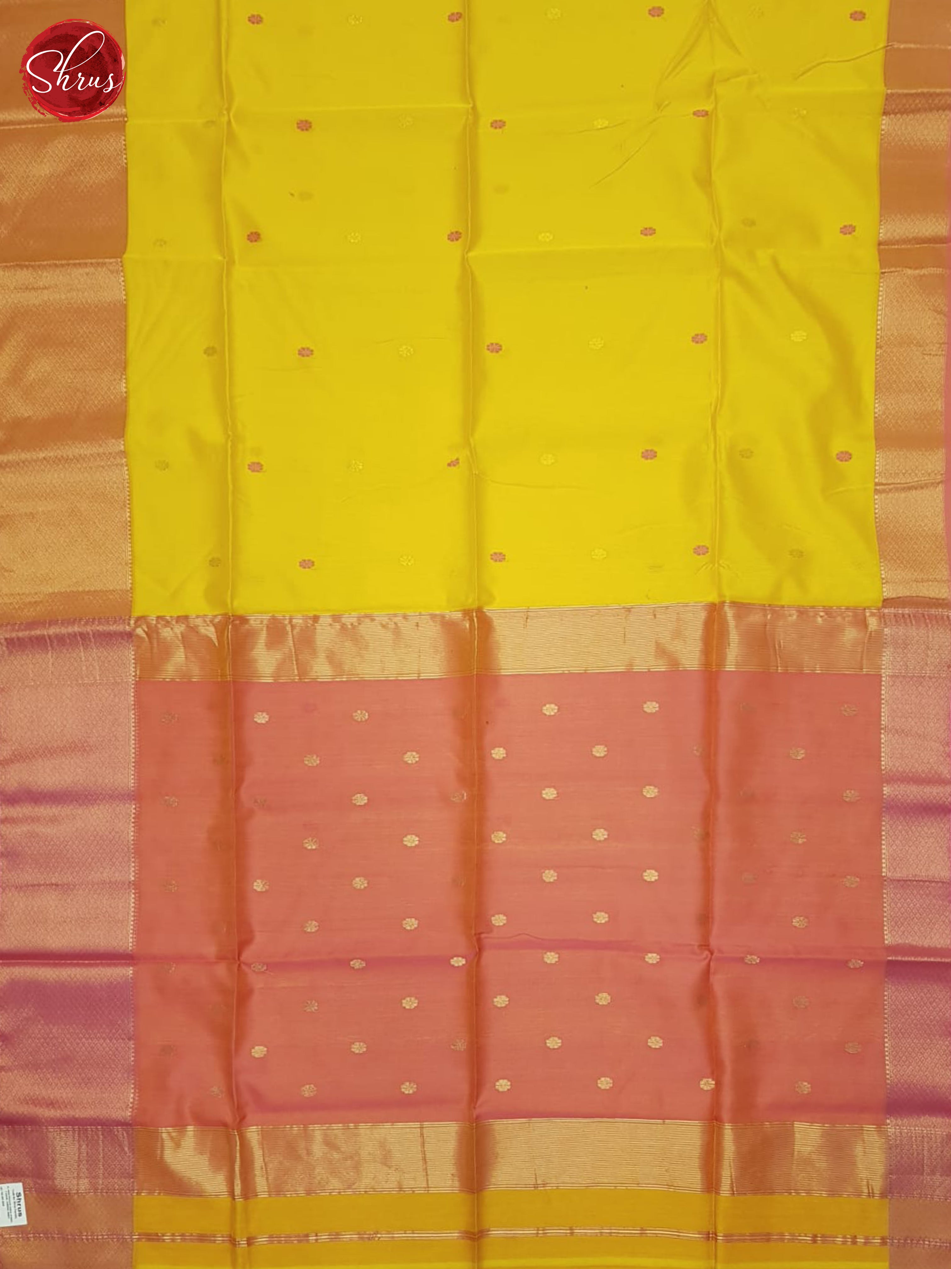 Yellow And Pink-Maheshwari Silk Cotton saree - Shop on ShrusEternity.com