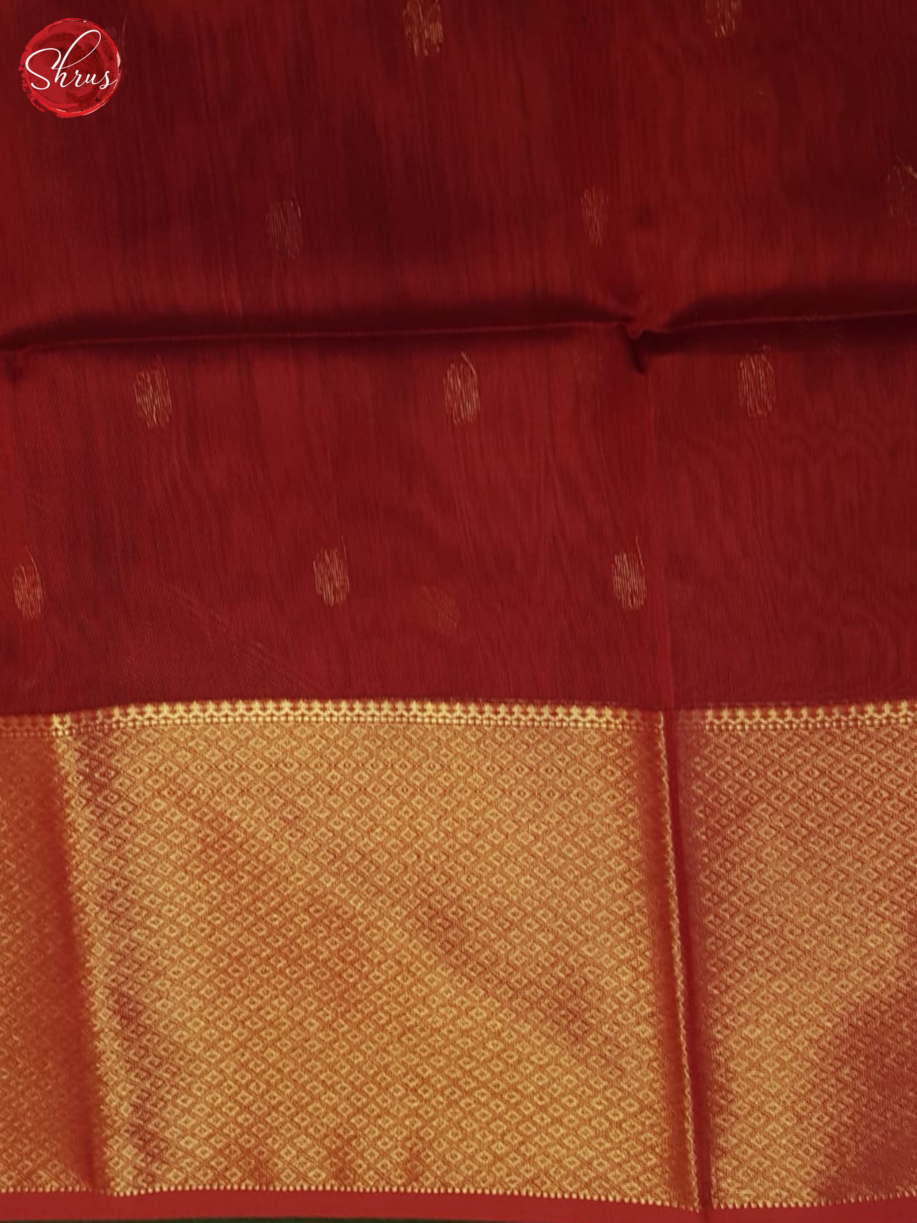 Green And Red- Maheshwari Silk Cotton Saree - Shop on ShrusEternity.com