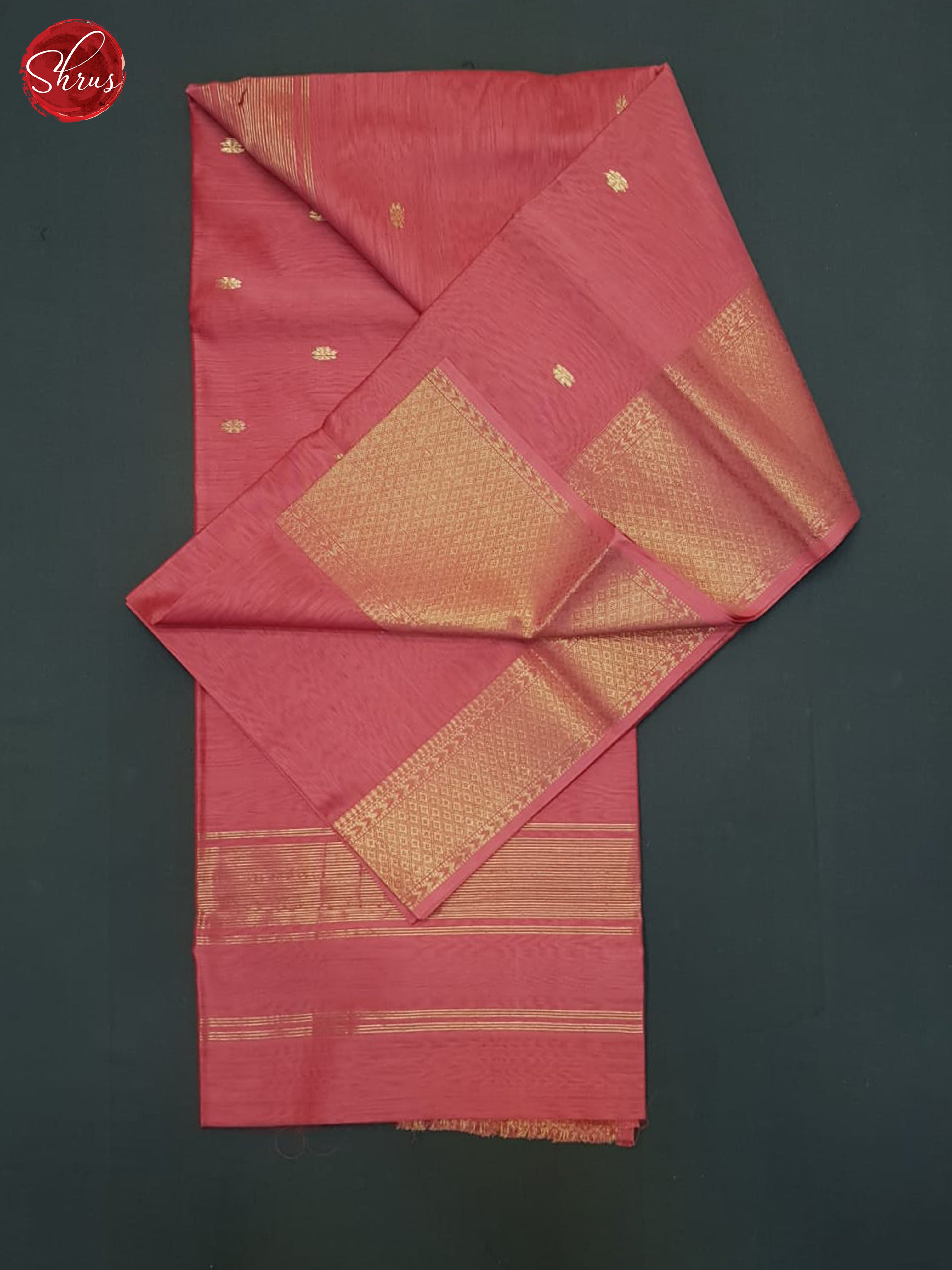 Pink(Single Tone)- Maheshwari Silk Cotton Saree - Shop on ShrusEternity.com