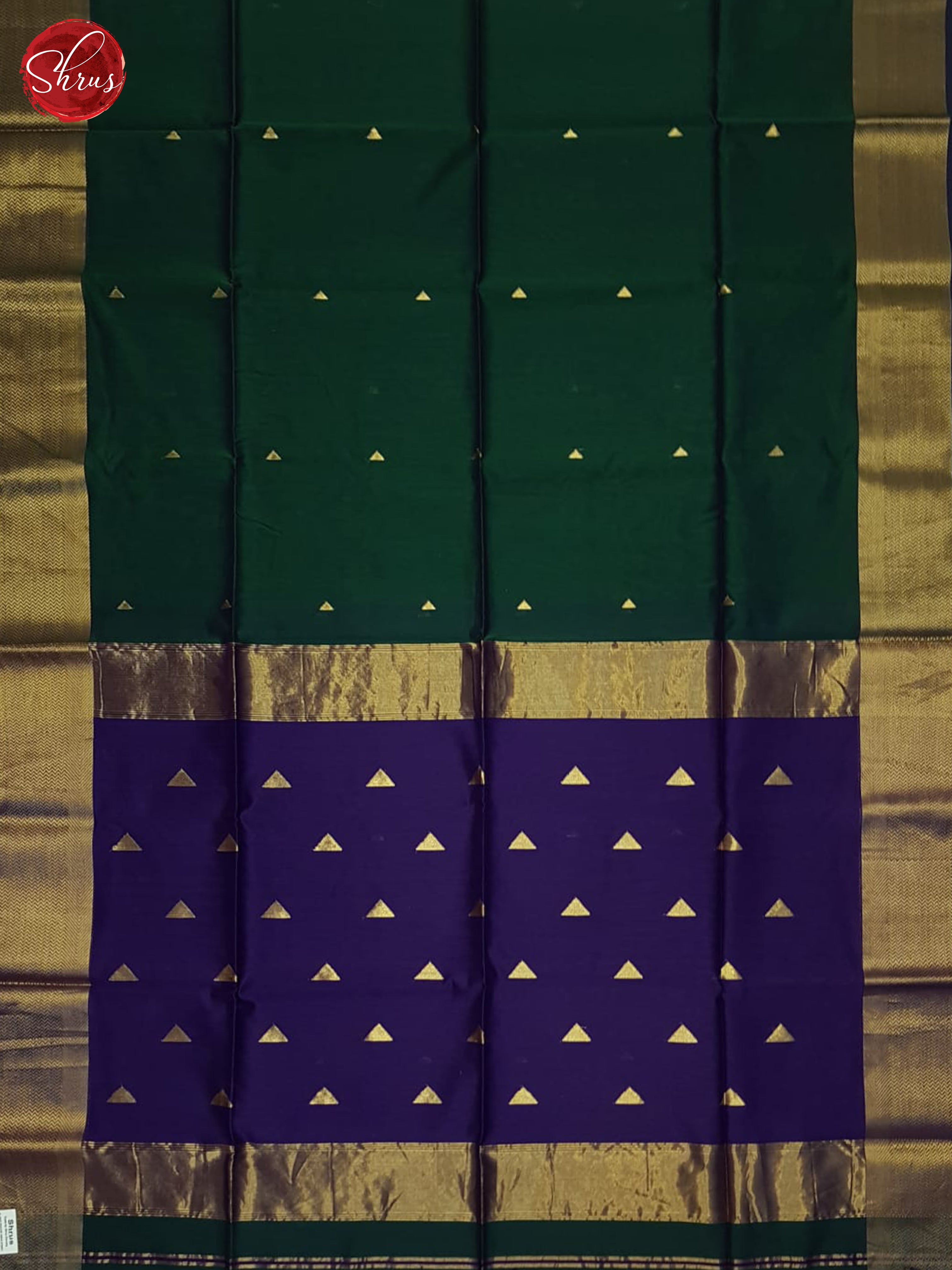 Green And Purple- Maheshwari Silk Cotton Saree - Shop on ShrusEternity.com