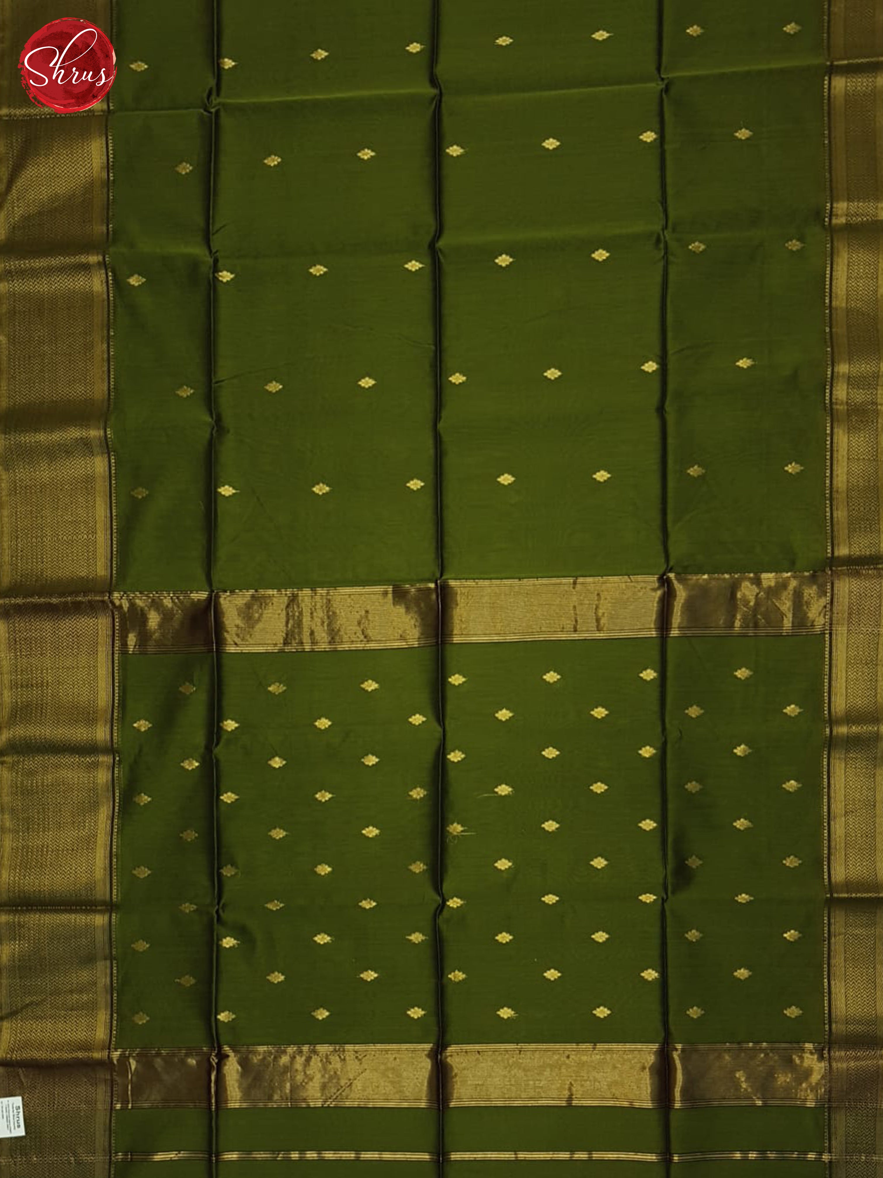 Green(Single Tone)- Maheshwari Silk Cotton Saree - Shop on ShrusEternity.com