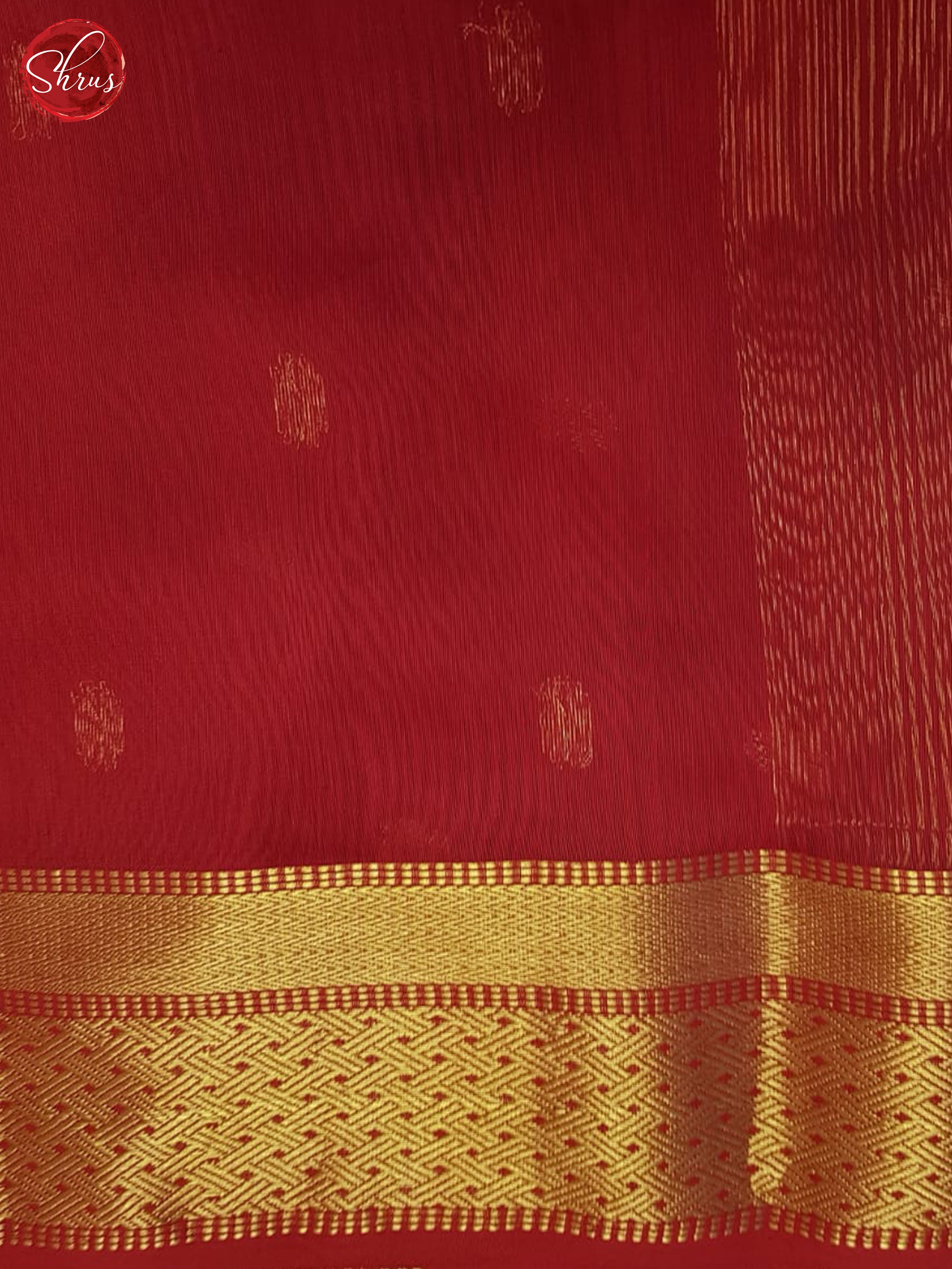 Red(Single Tone)- Maheshwari Silk Cotton Saree - Shop on ShrusEternity.com