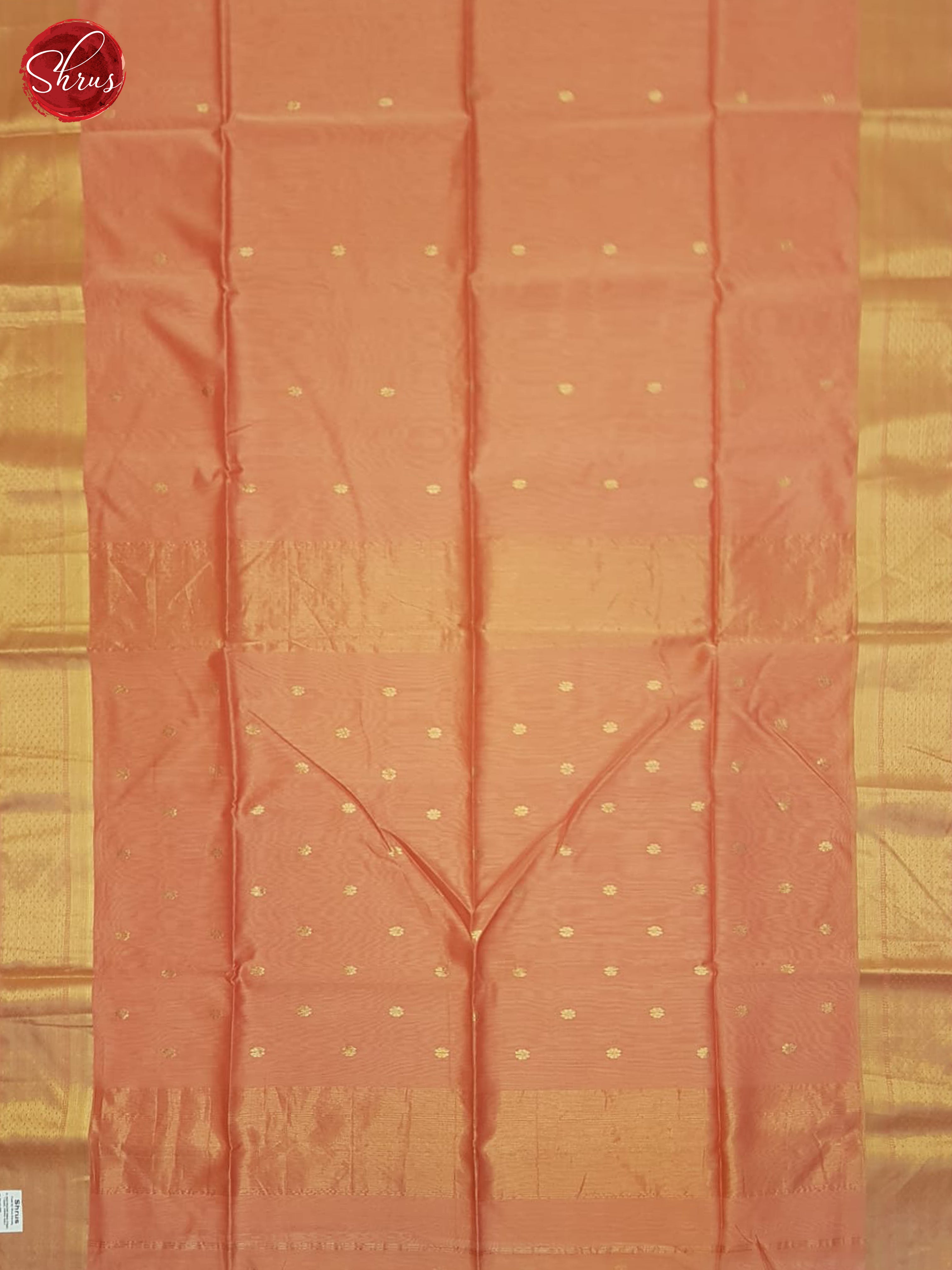 Peach(Single Tone)- Maheshwari Silk Cotton Saree - Shop on ShrusEternity.com