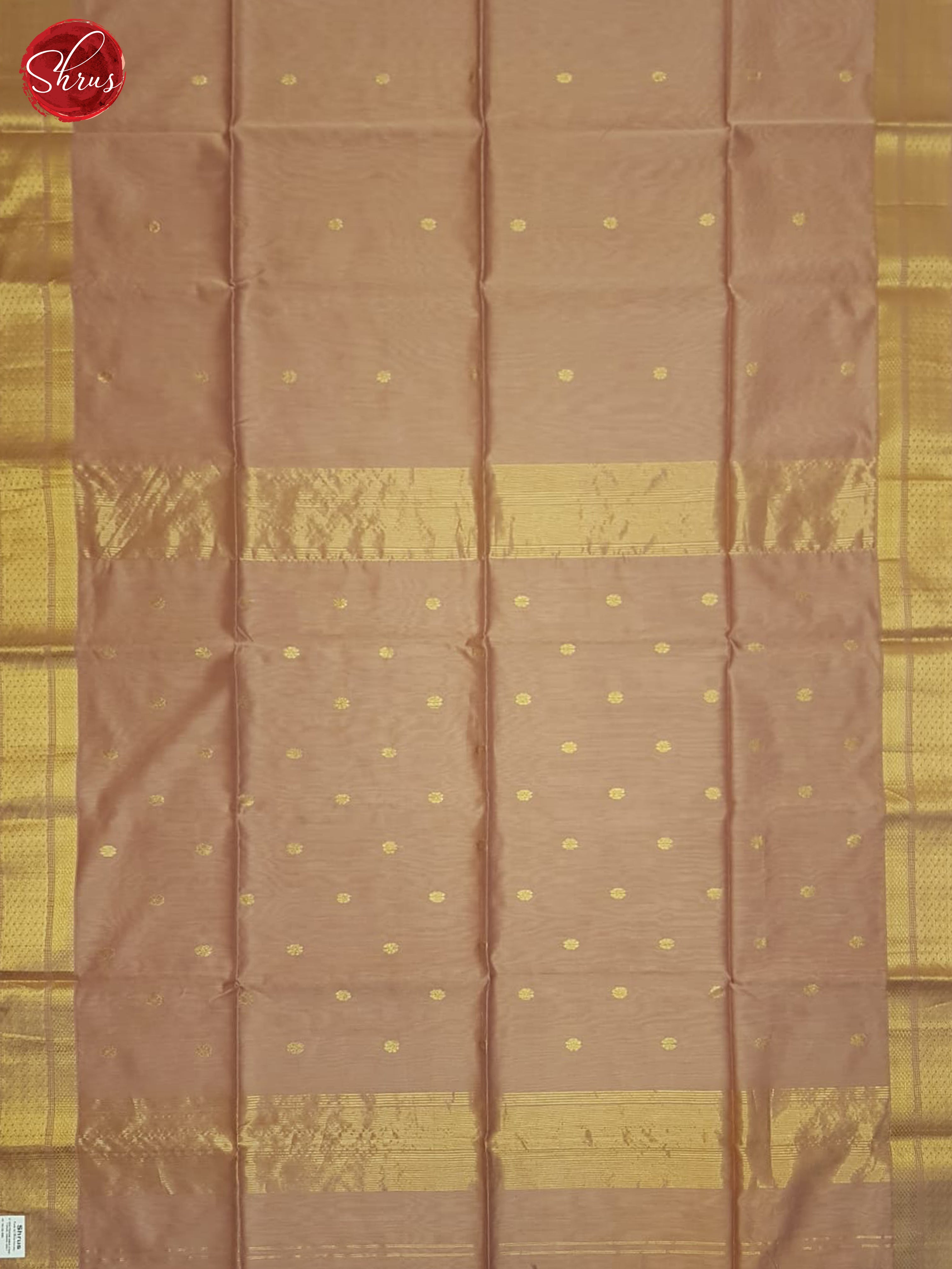 Dusty Brown(Single Tone)- Maheshwari Silk Cotton Saree - Shop on ShrusEternity.com