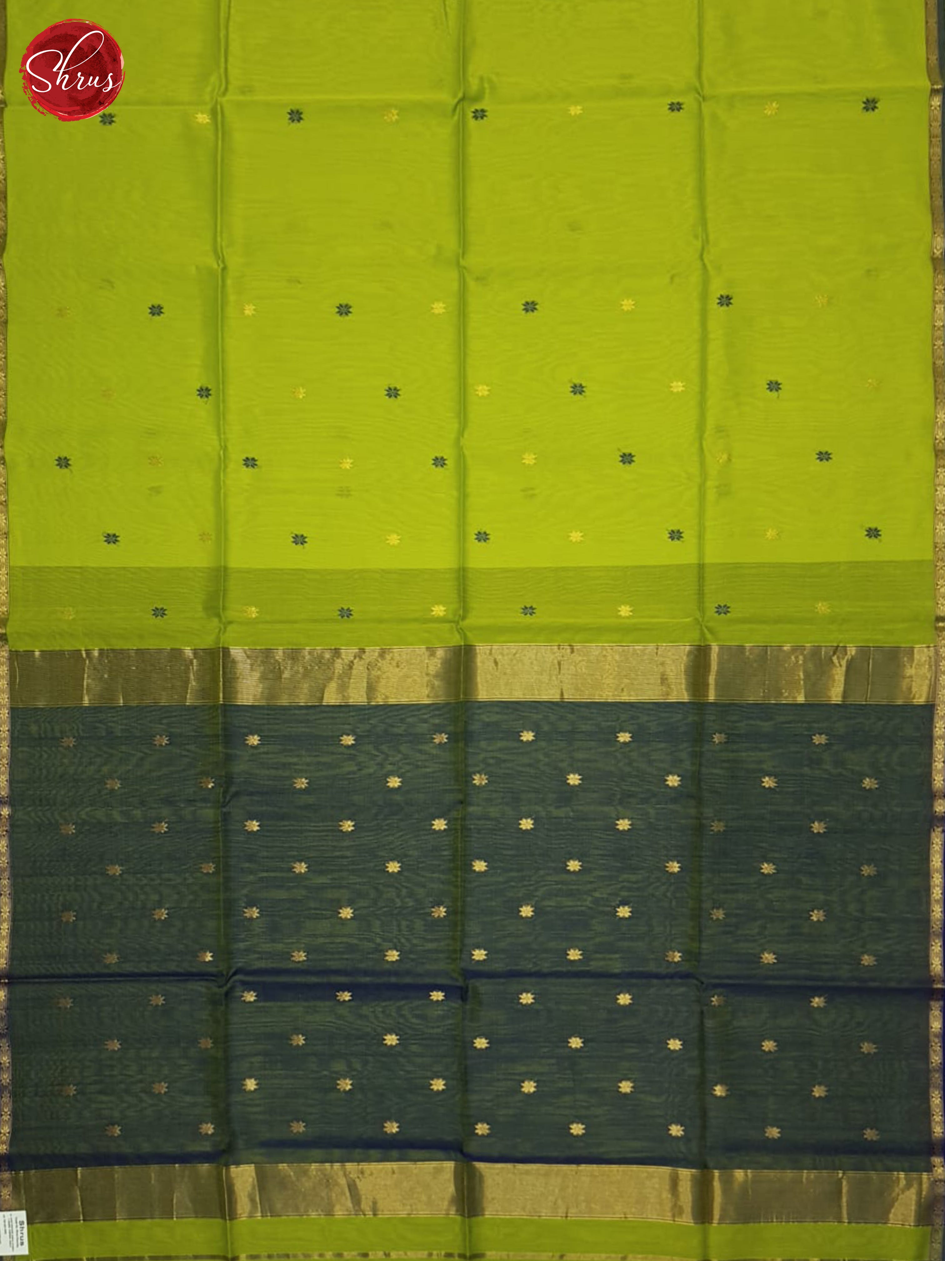 Green And Blue- Maheshwari Silk Cotton Saree - Shop on ShrusEternity.com