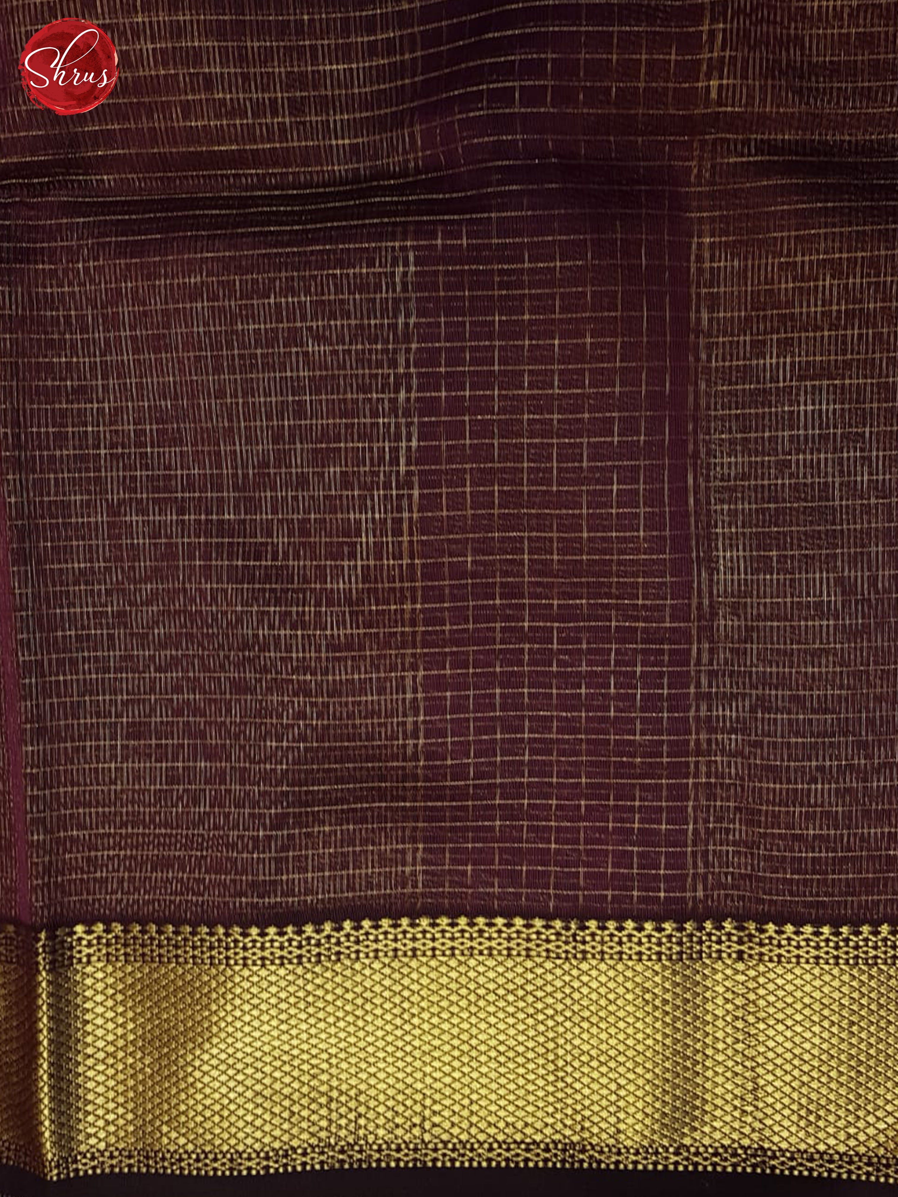 Wine(Single Tone)- Maheshwari Silk Cotton saree - Shop on ShrusEternity.com