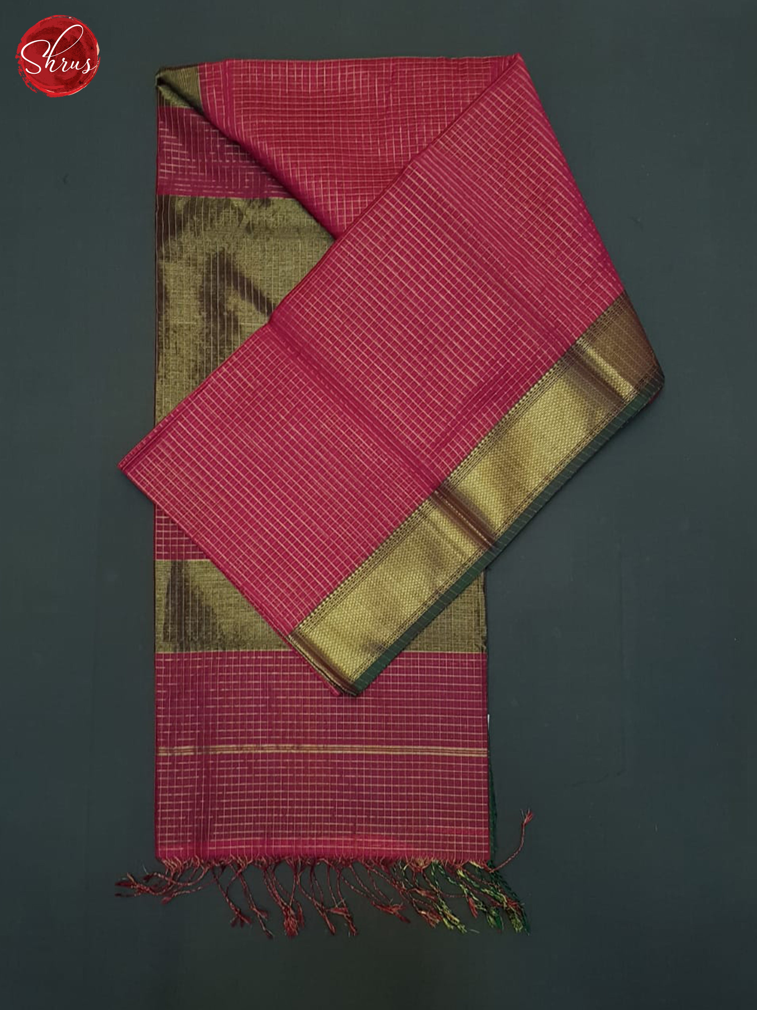 Pink And Green- Maheshwari Silk Cotton Saree - Shop on ShrusEternity.com