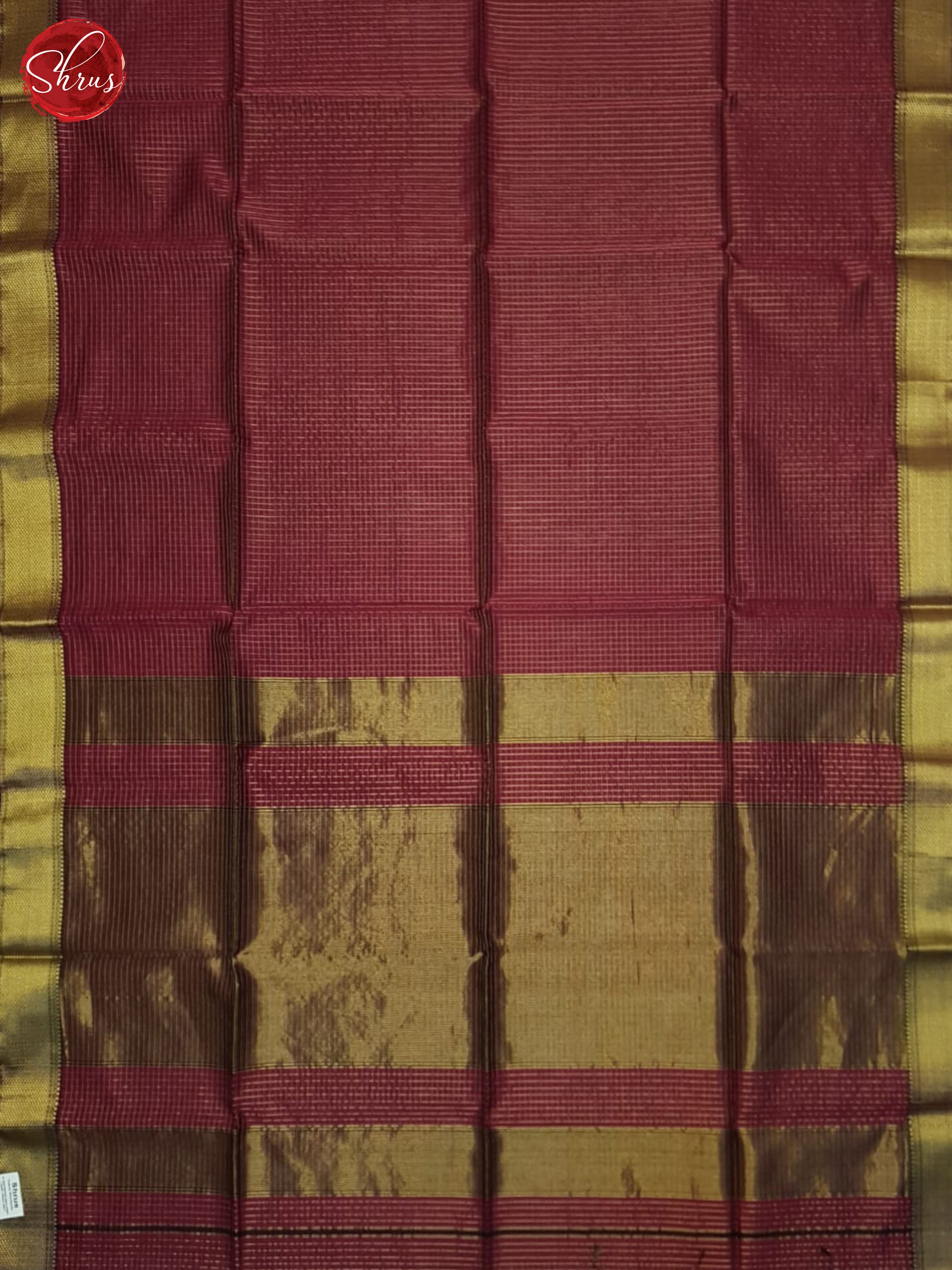 Wine(Single Tone)- Maheshwari Silk Cotton saree - Shop on ShrusEternity.com