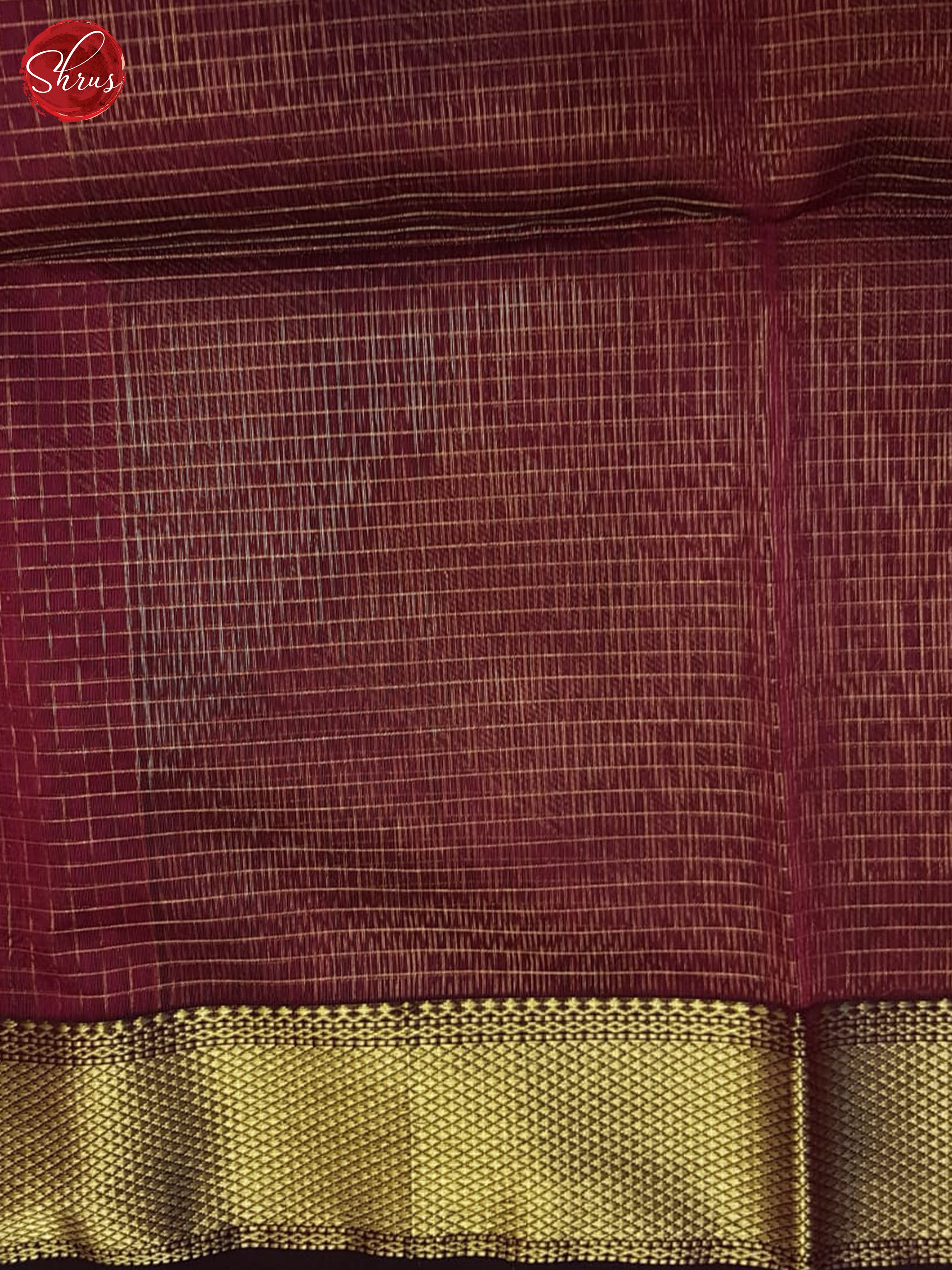 Wine(Single Tone)- Maheshwari Silk Cotton saree - Shop on ShrusEternity.com