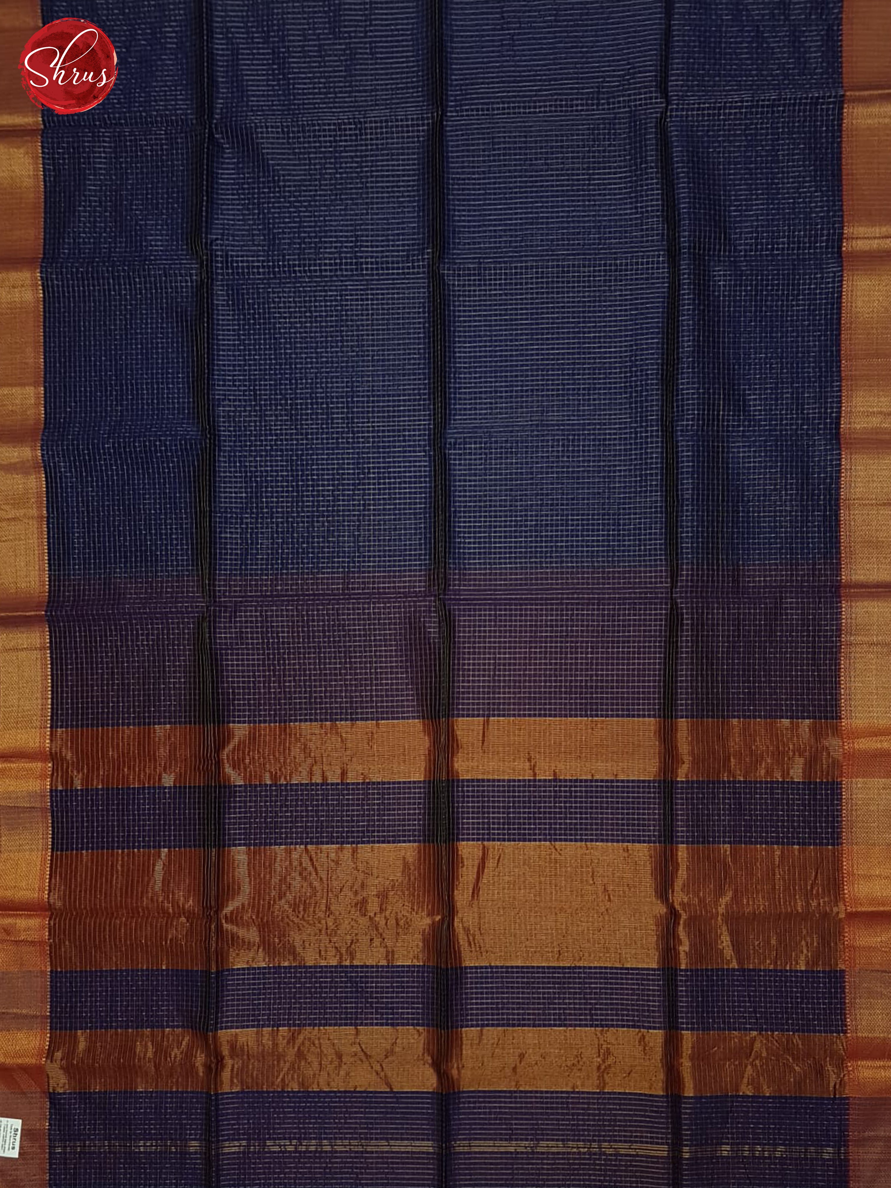 Blue And Arakku Maroon- Maheshwari Silk Cotton Saree - Shop on ShrusEternity.com