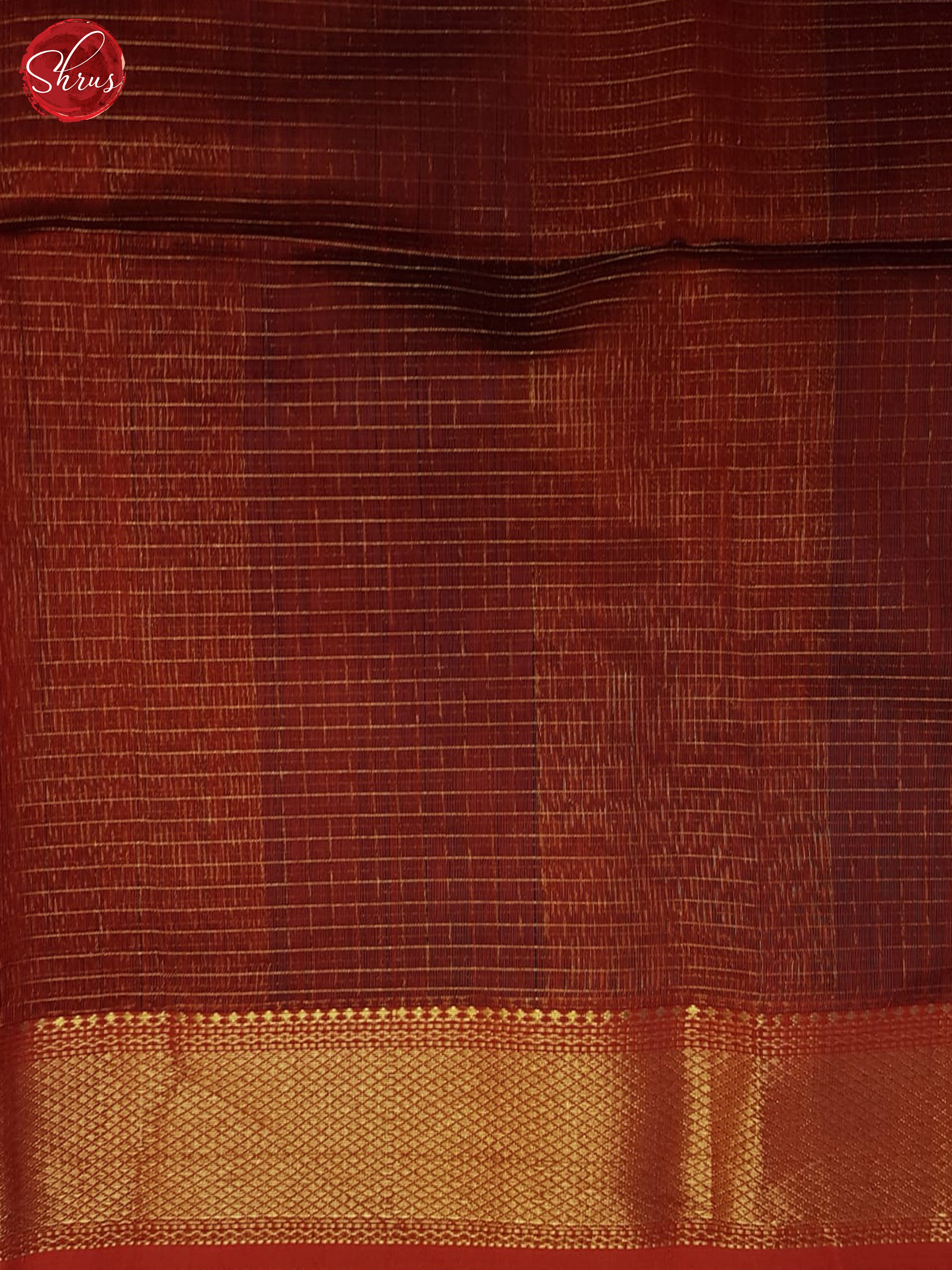 Blue And Arakku Maroon- Maheshwari Silk Cotton Saree - Shop on ShrusEternity.com