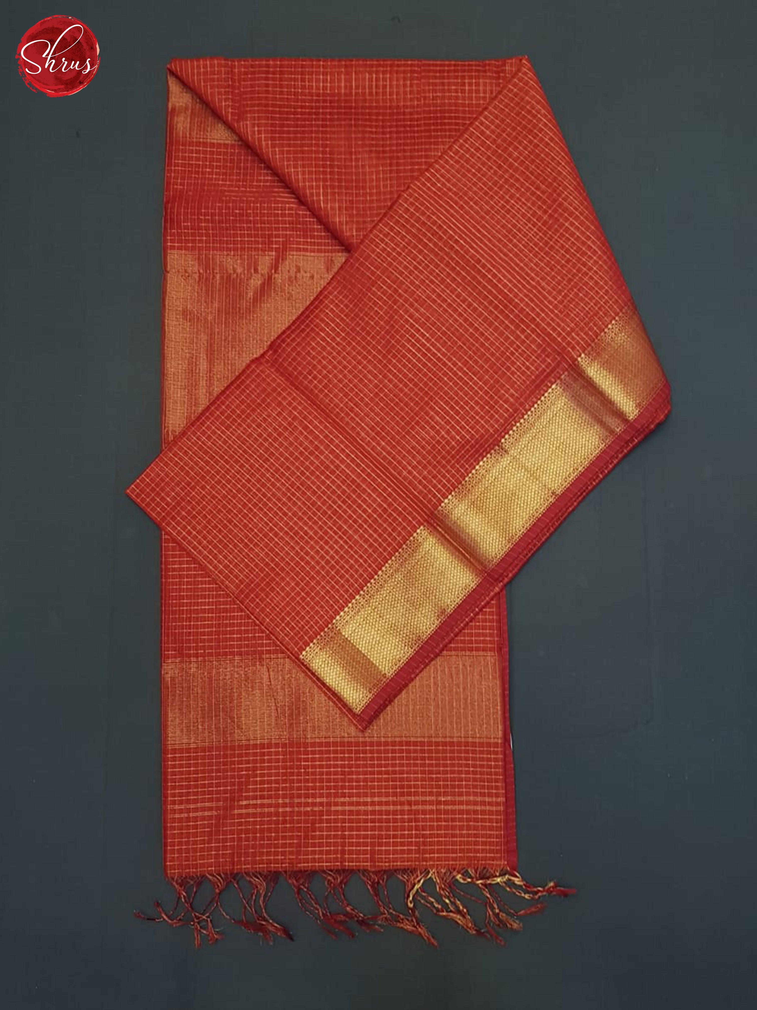 Red(Single Tone)- Maheshwari Silk Cotton saree - Shop on ShrusEternity.com