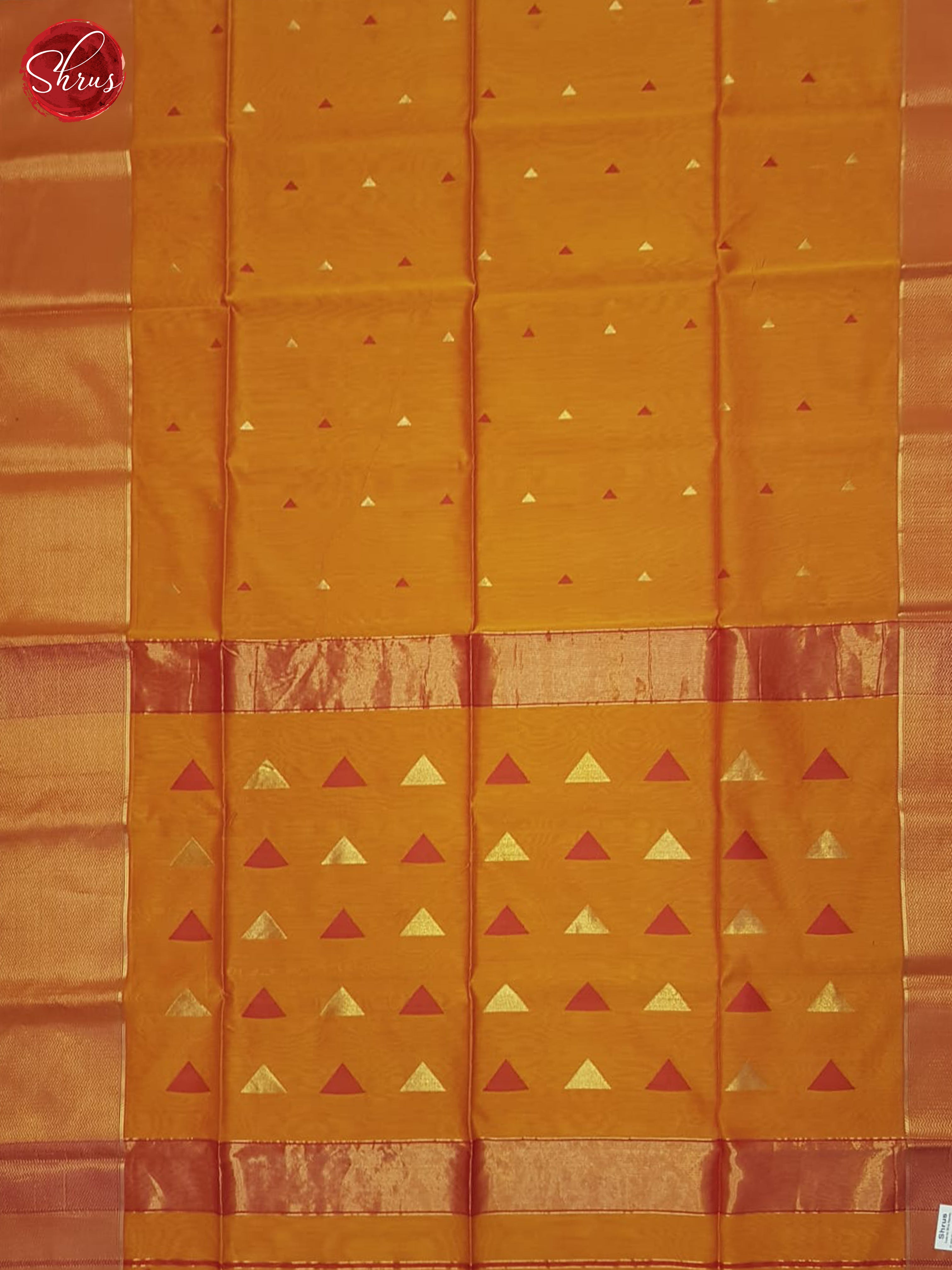 Orange(Single Tone)- Maheshwari Silk Cotton saree - Shop on ShrusEternity.com