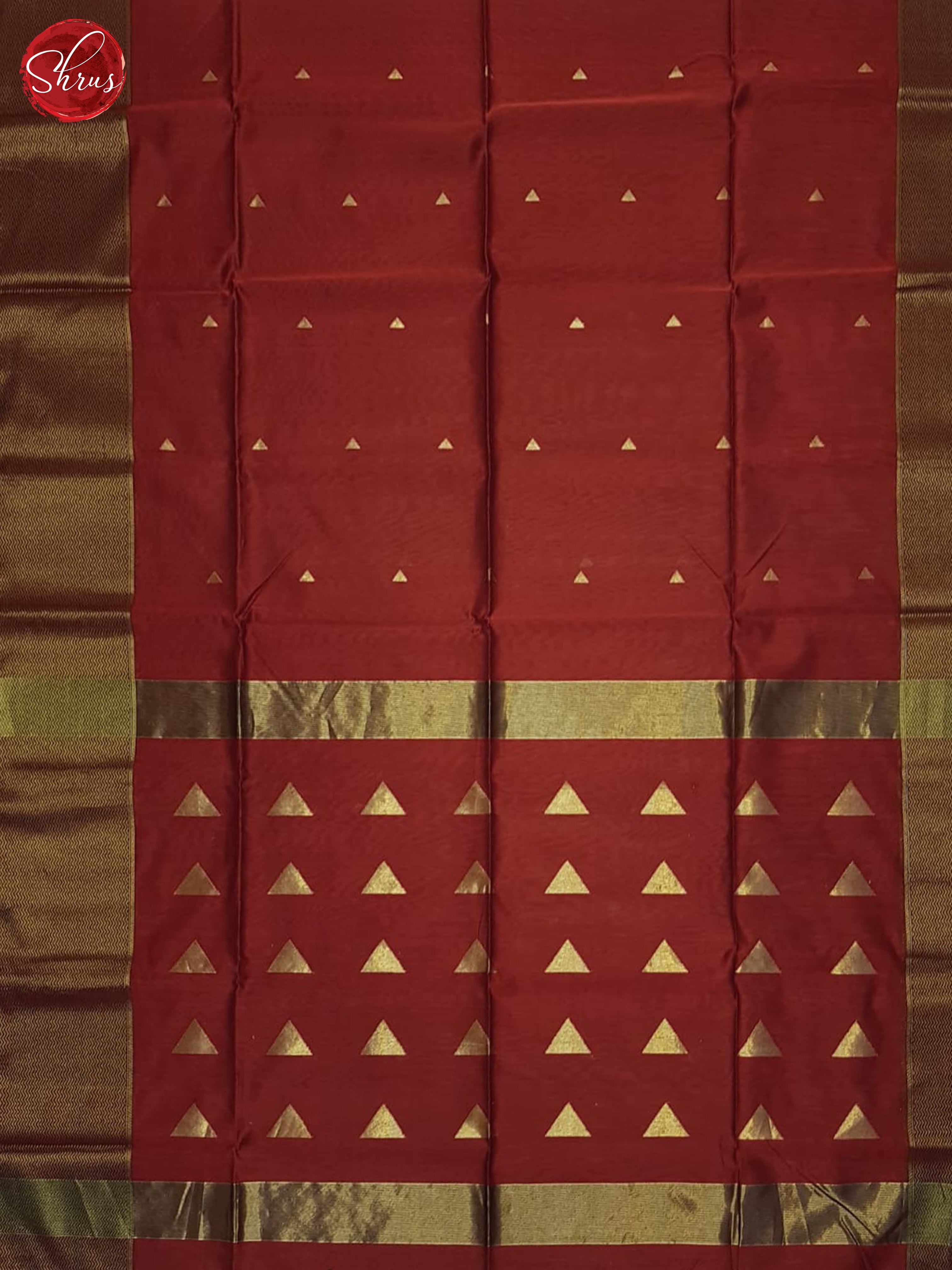 Maroon(Single Tone)- Maheshwari Silk Cotton Saree - Shop on ShrusEternity.com