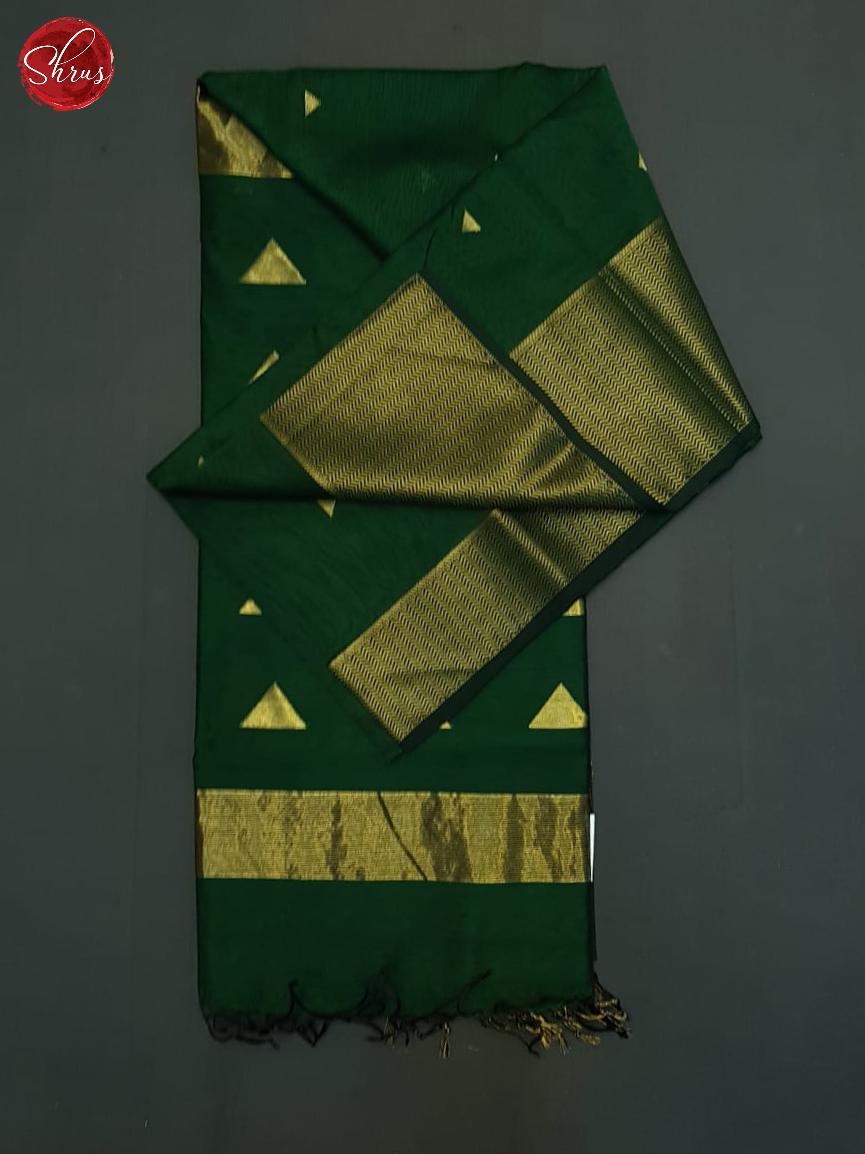 Green(Single Tone)- Maheshwari Silk Cotton saree - Shop on ShrusEternity.com