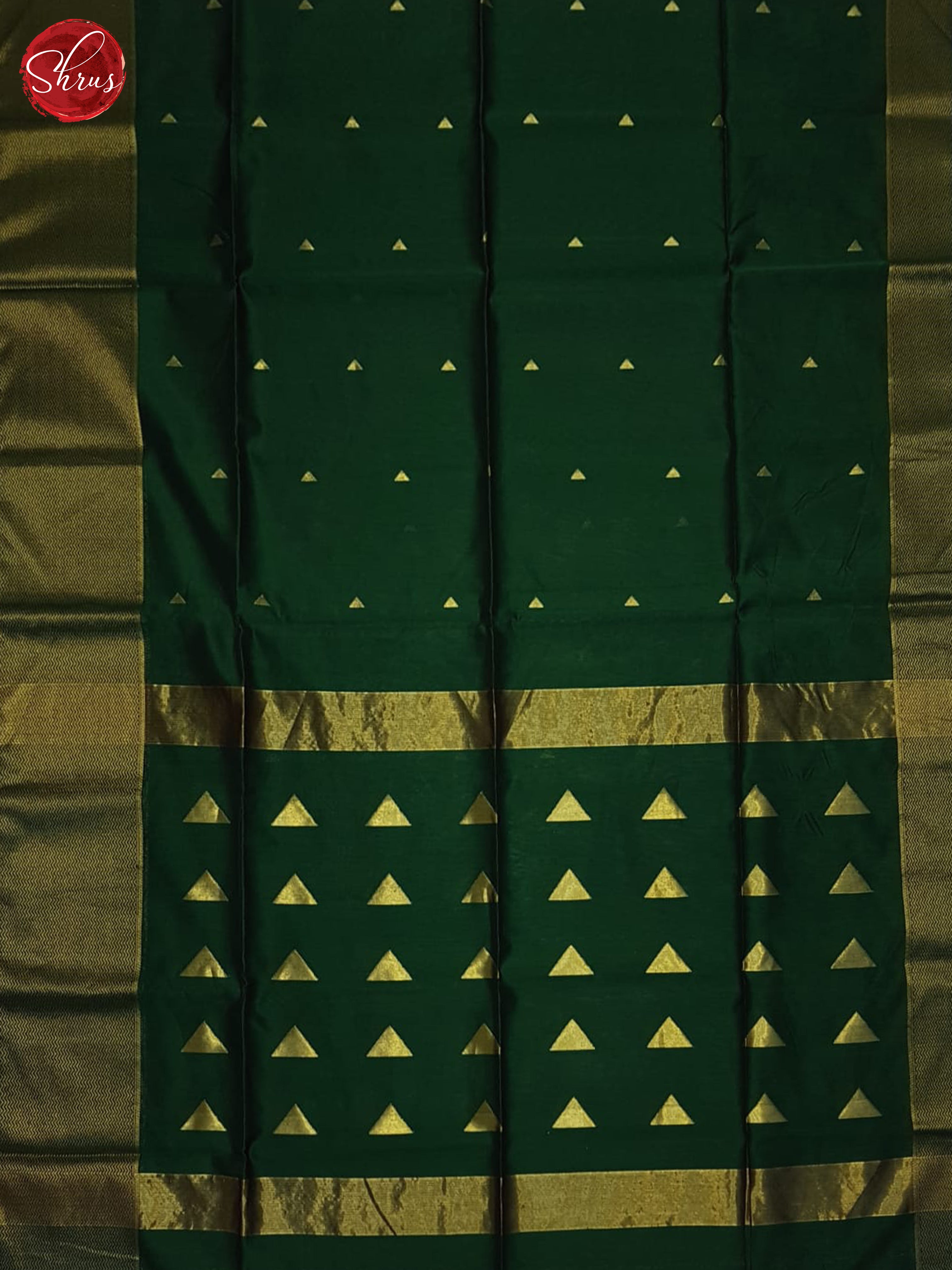 Green(Single Tone)- Maheshwari Silk Cotton saree - Shop on ShrusEternity.com