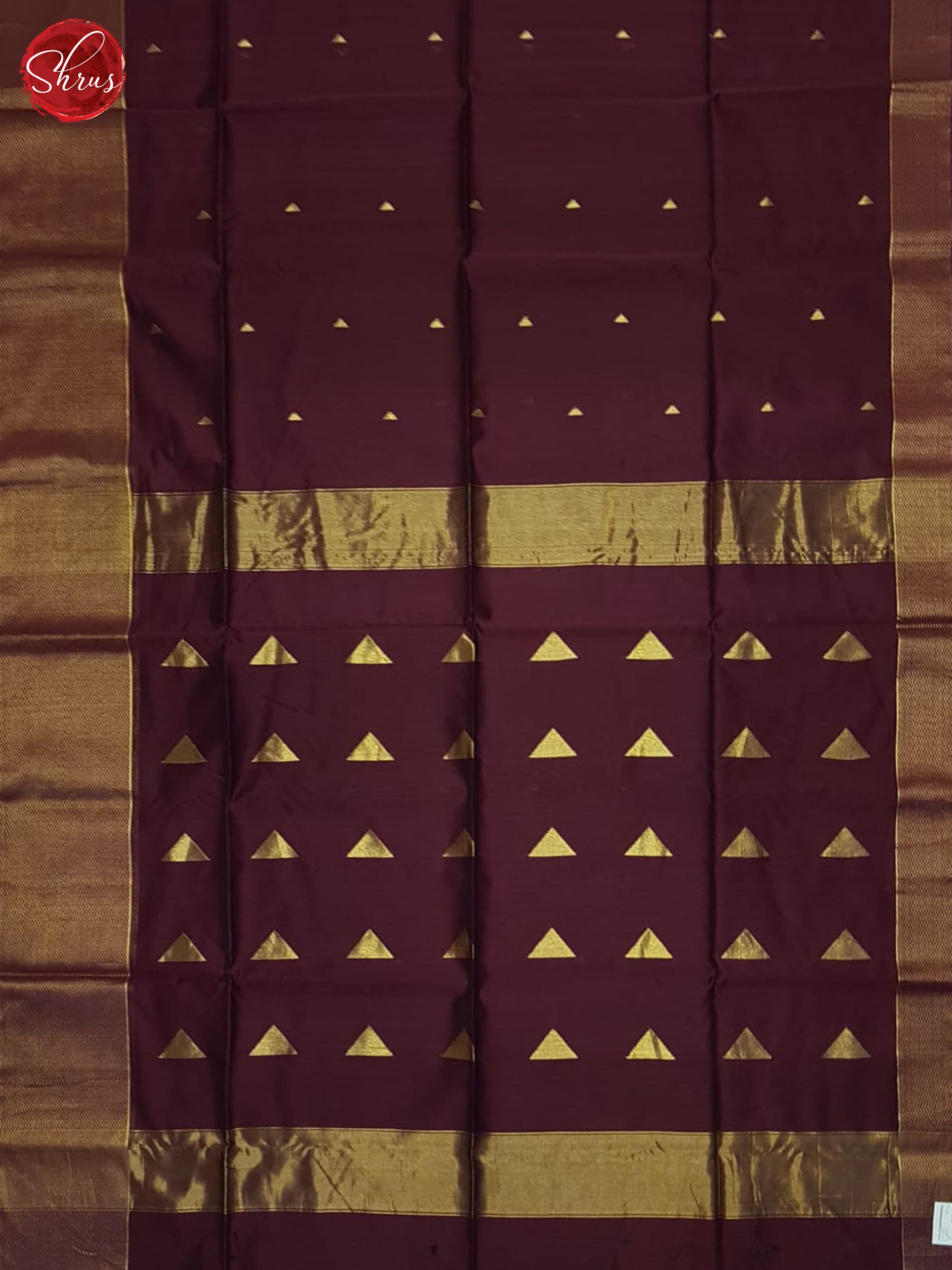 Deep Wine(Single Tone)- Maheshwari Silk cotton Saree - Shop on ShrusEternity.com