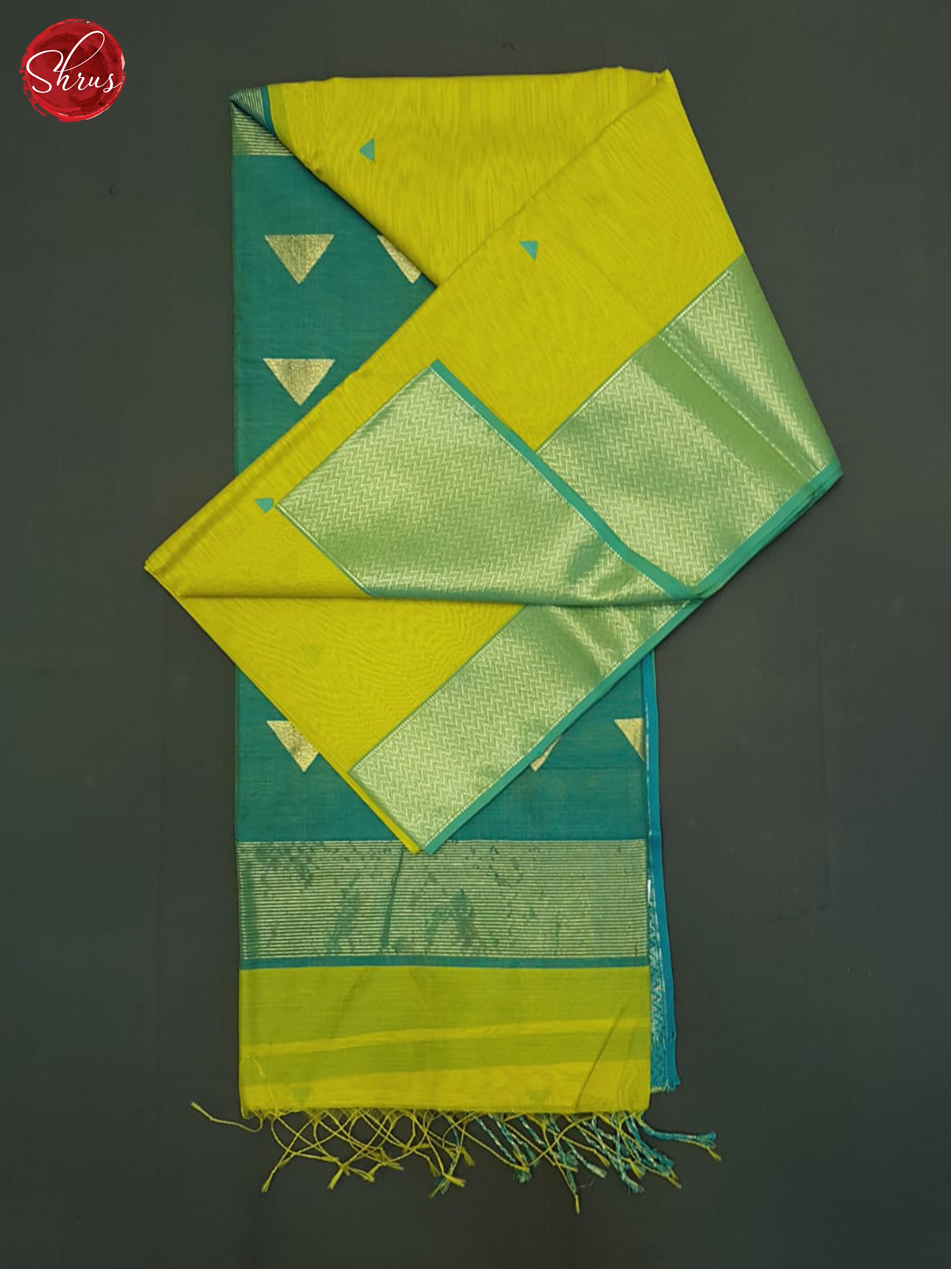 Manthulir Green And Blue- Maheshwari Silk Cotton Saree - Shop on ShrusEternity.com