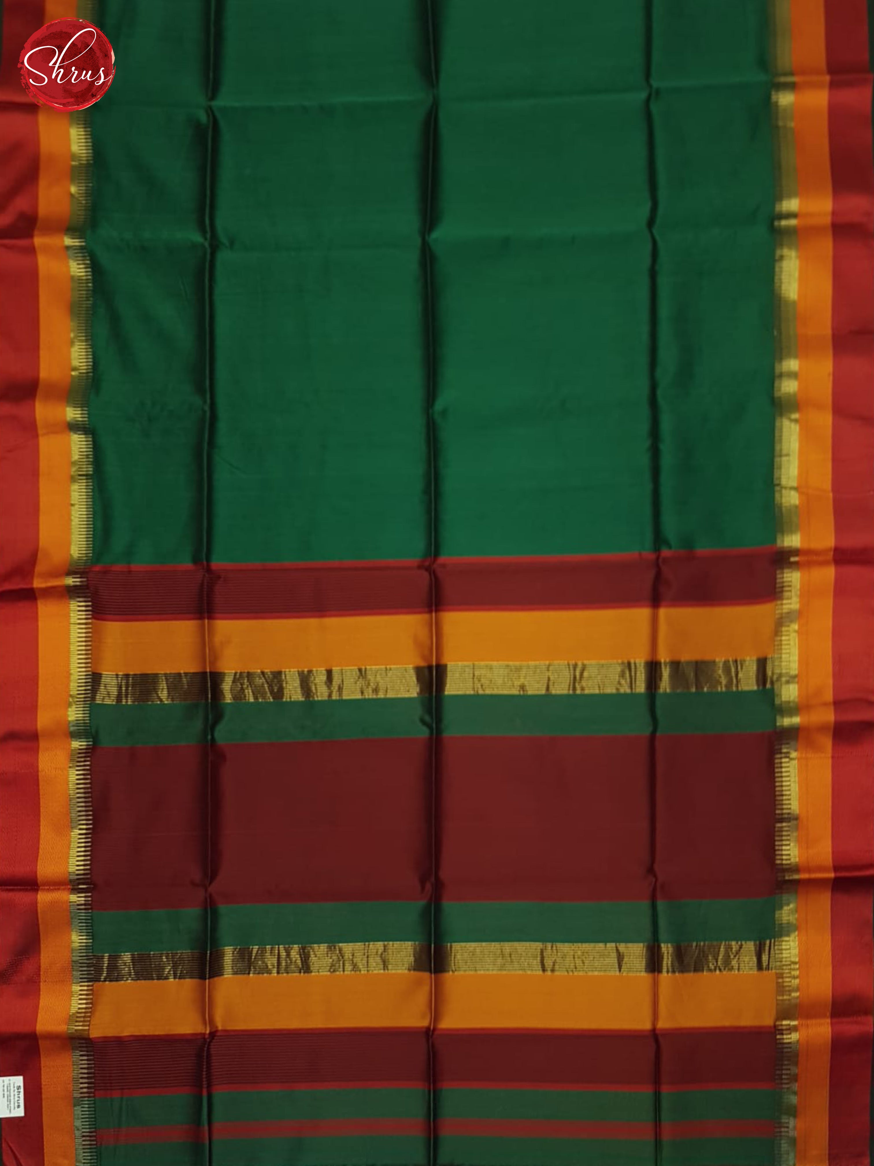 Green And Araku Maroon- Maheshwari Silk Cotton Saree - Shop on ShrusEternity.com