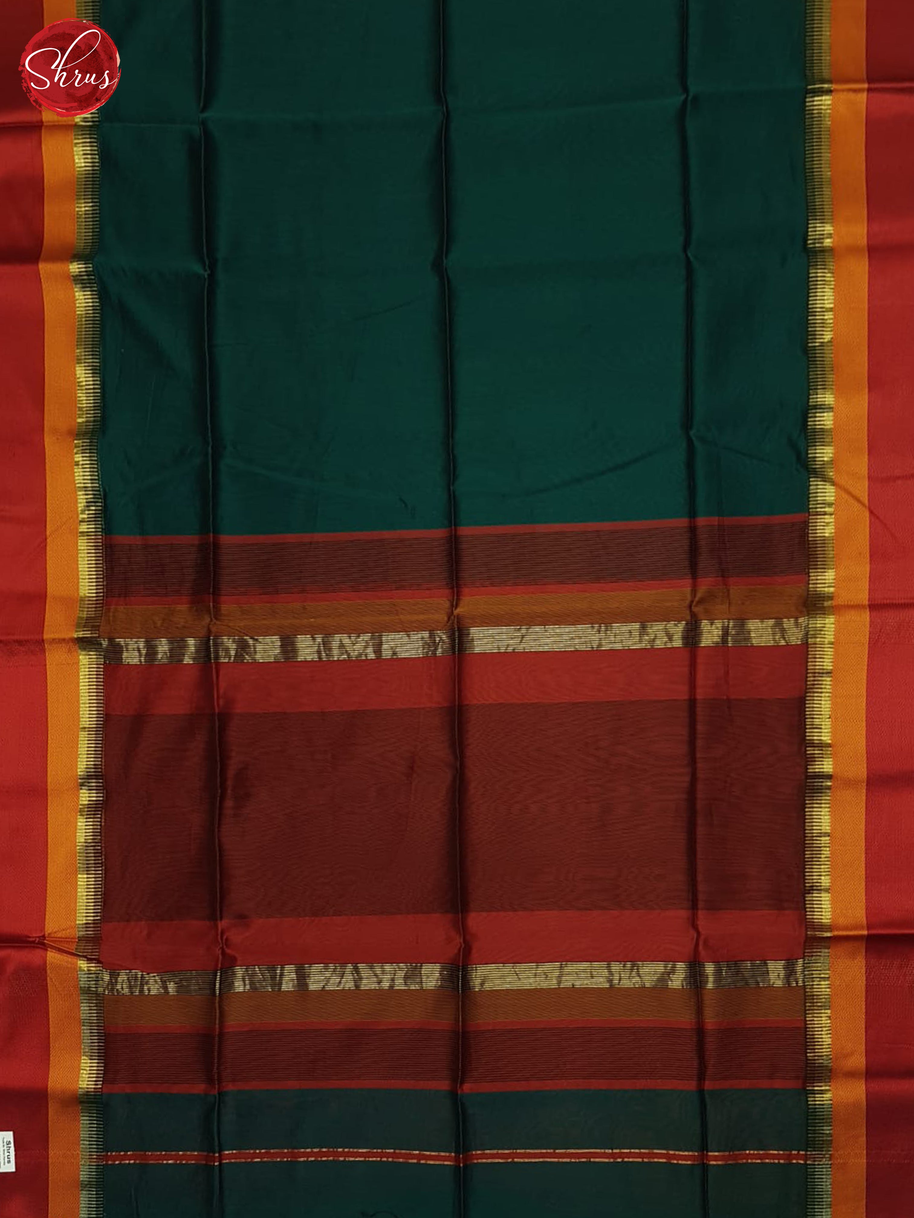 Green And Araku Maroon- Maheshwari Silk Cotton Saree - Shop on ShrusEternity.com