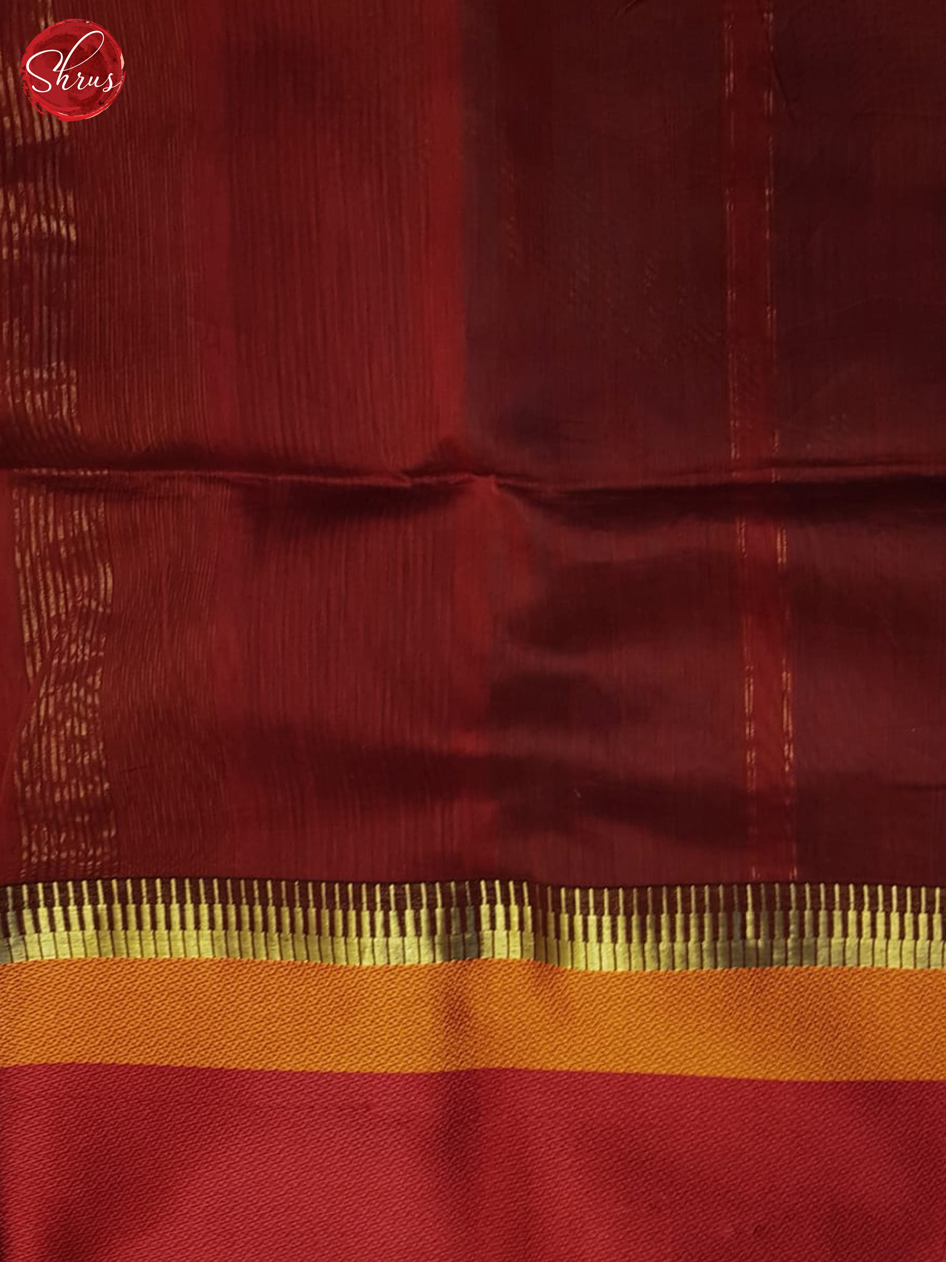 Green And Araku Maroon- Maheshwari Silk Cotton Saree - Shop on ShrusEternity.com
